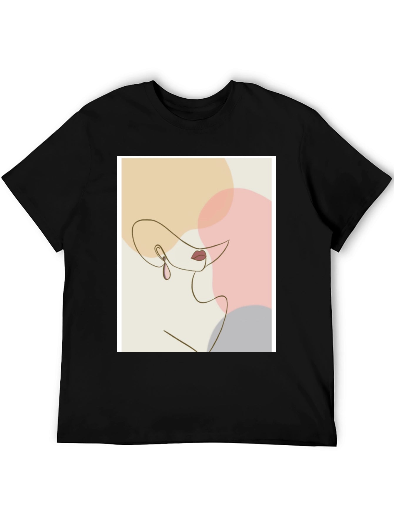 Abstract Woman Line Art Graphic Tee - Modern Minimalist T-Shirt