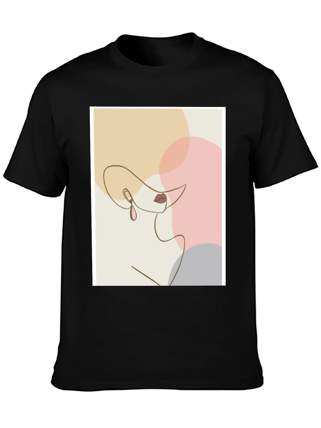 Abstract Woman Line Art Graphic Tee - Modern Minimalist T-Shirt