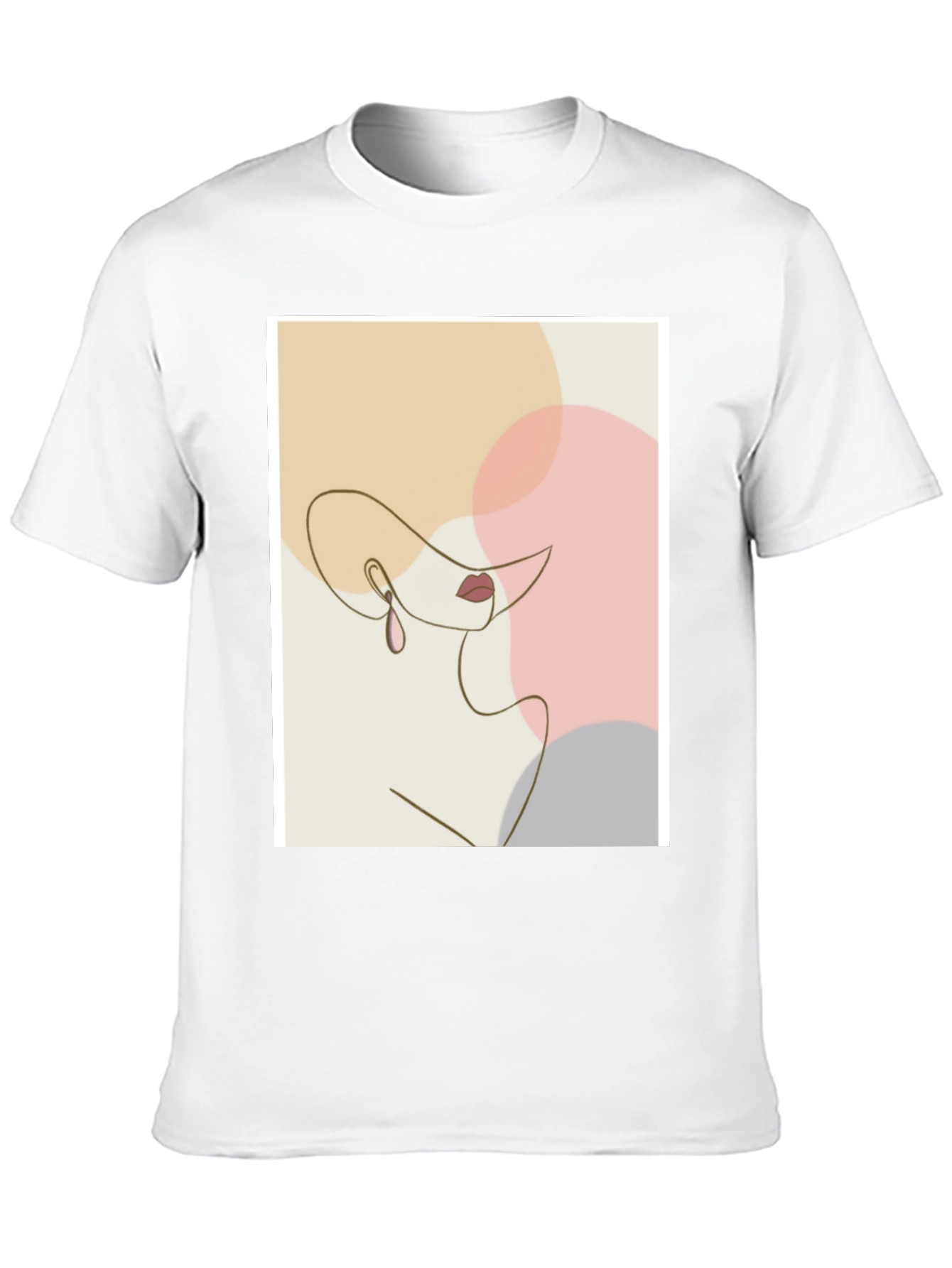 Abstract Woman Line Art Graphic Tee - Modern Minimalist T-Shirt
