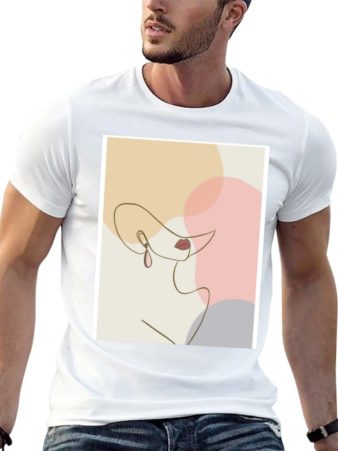 Abstract Woman Line Art Graphic Tee - Modern Minimalist T-Shirt