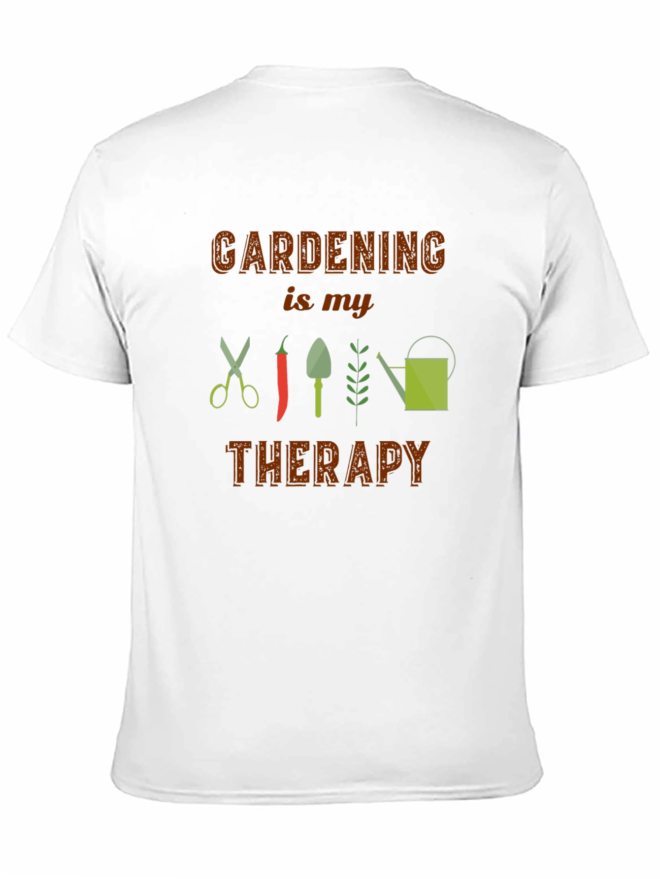 Gardening is My Therapy Black T-Shirt