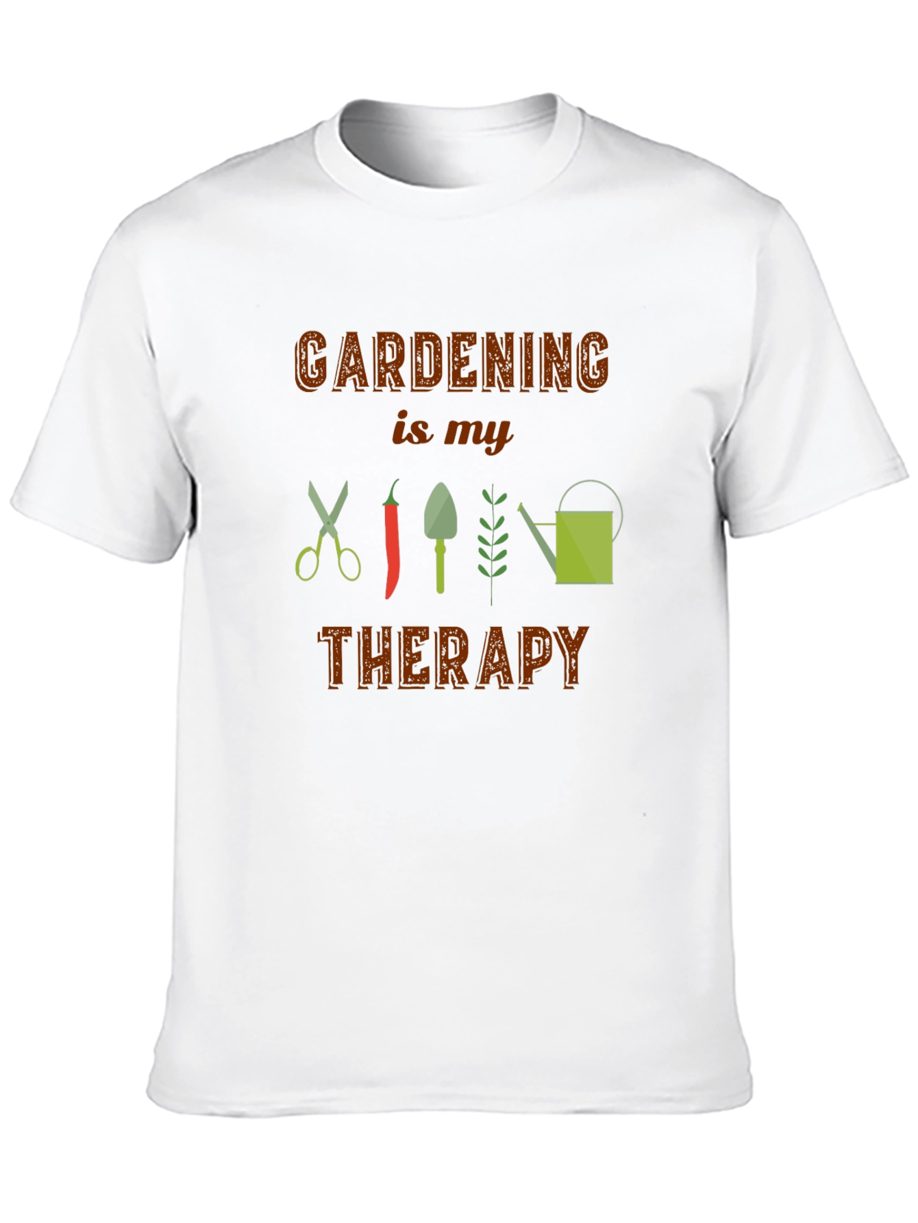 Gardening is My Therapy Black T-Shirt
