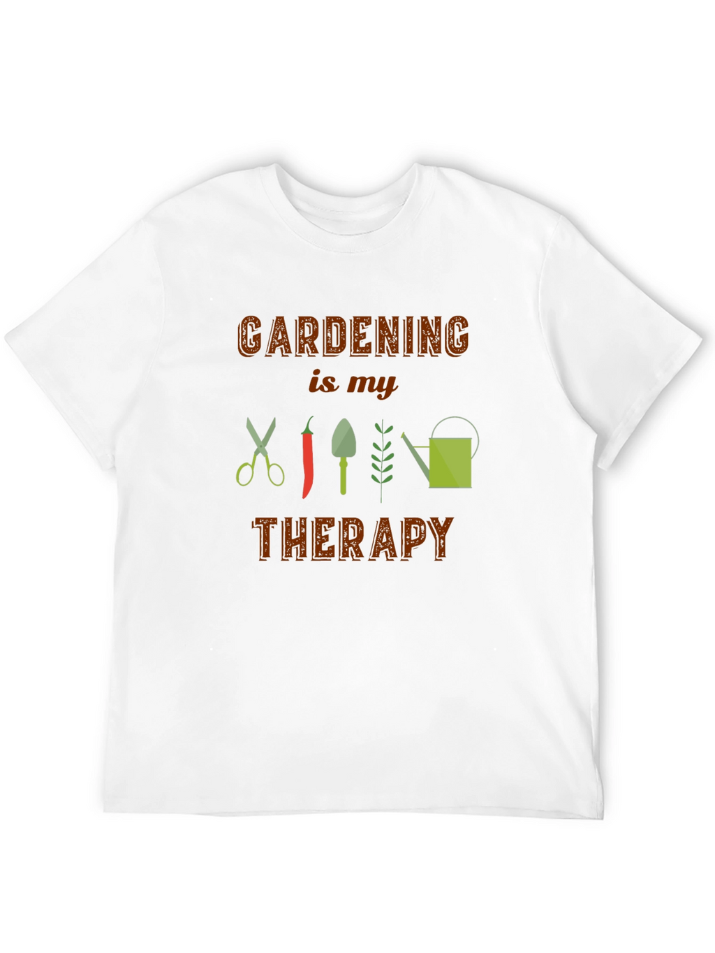 Gardening is My Therapy Black T-Shirt