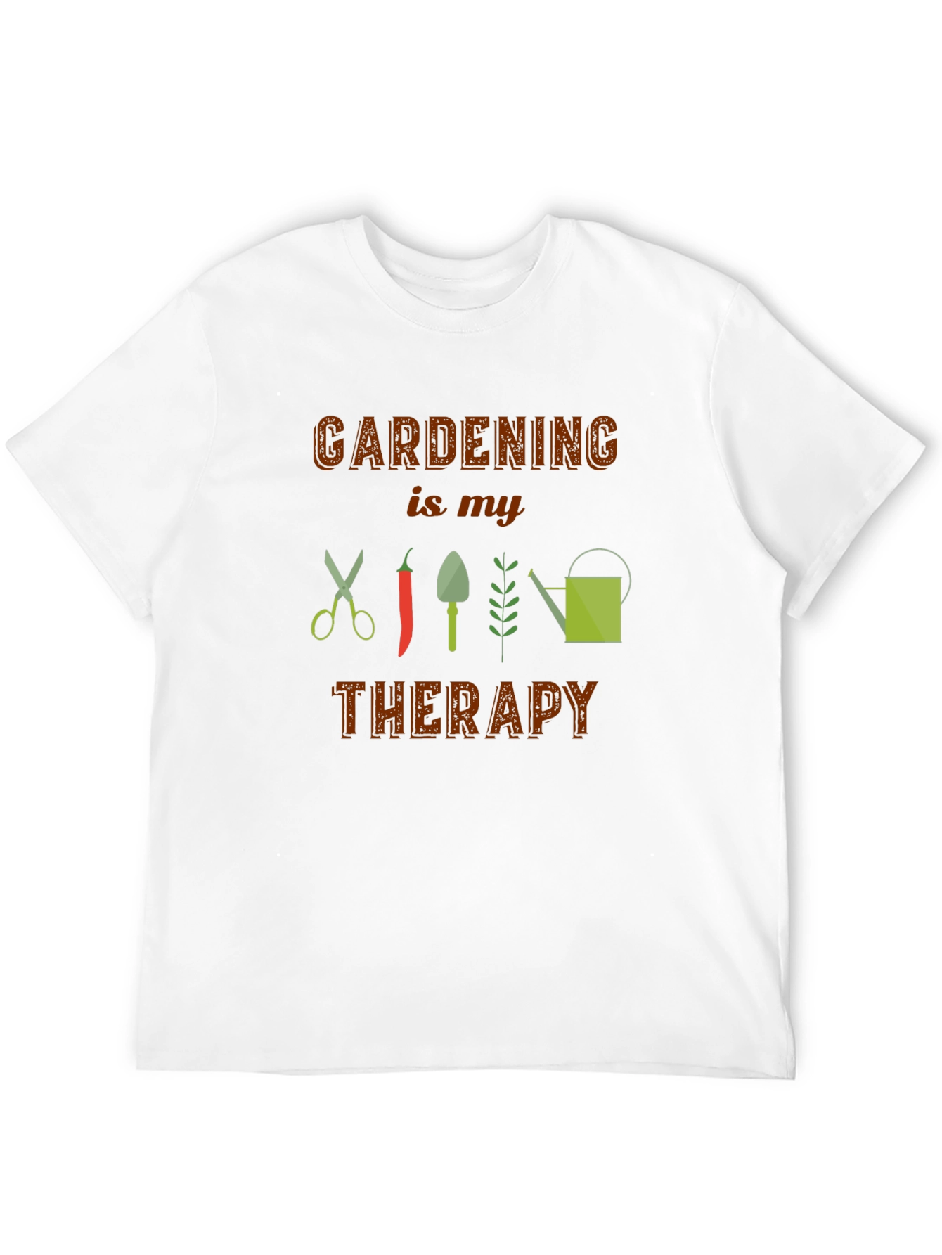 Gardening is My Therapy Black T-Shirt