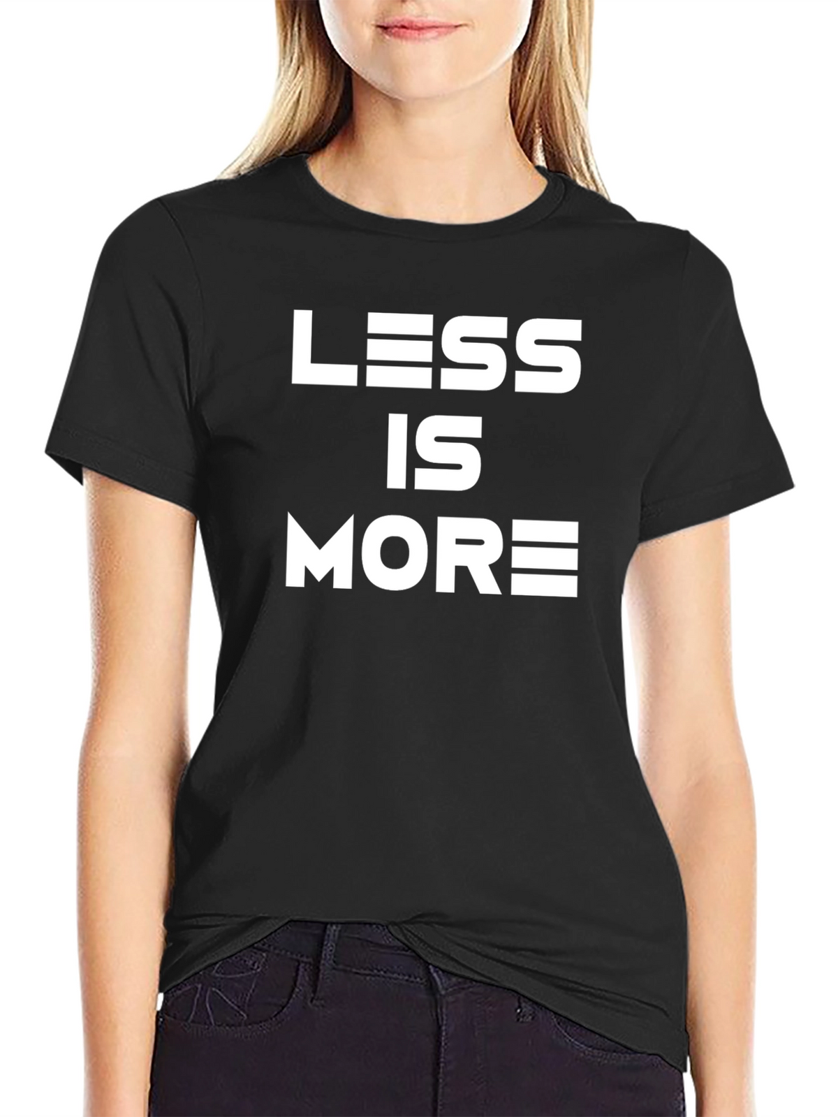 Less is More Graphic Tee - Classic Black Cotton T-Shirt