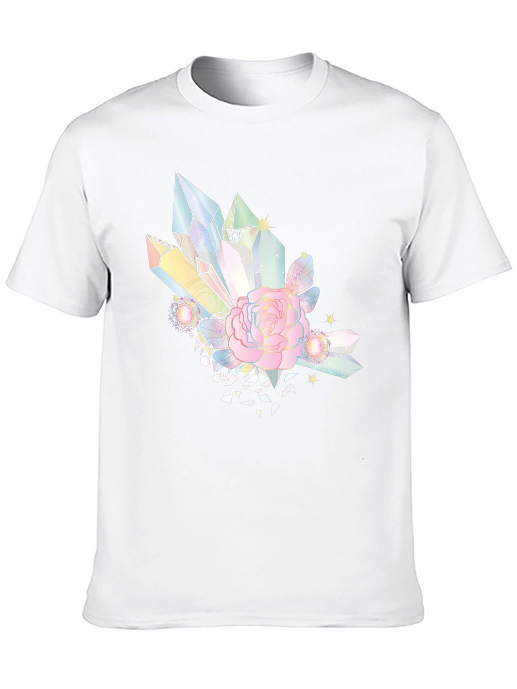 Crystal & Rose Graphic Tee - Stylish Black T-Shirt