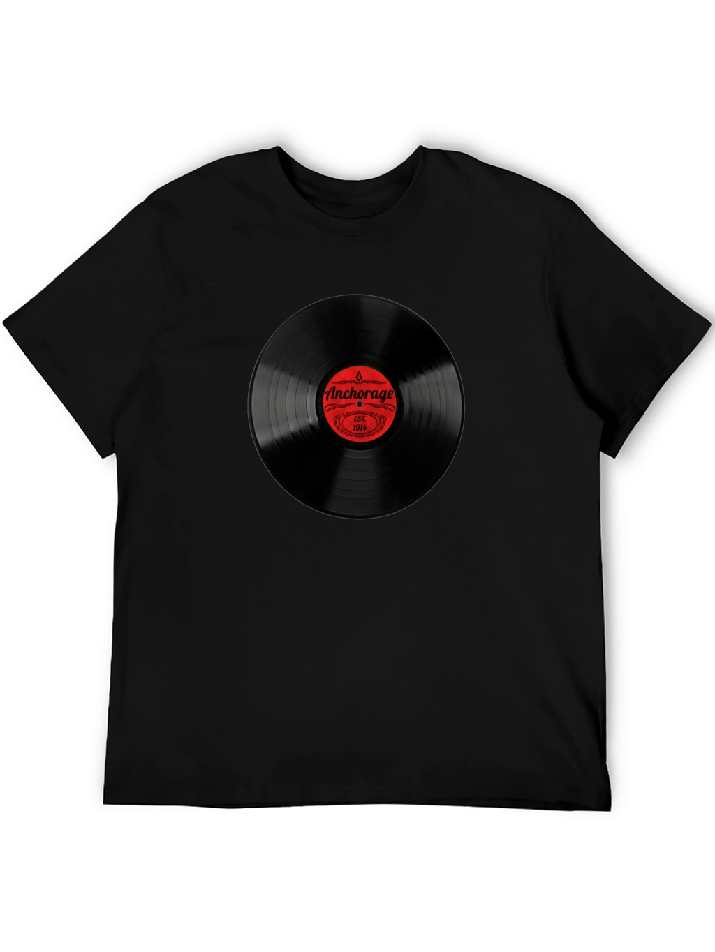 Anchorage Vinyl Record Black T-Shirt