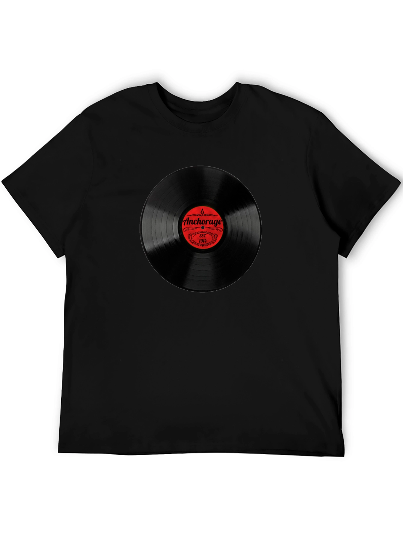 Anchorage Vinyl Record Black T-Shirt