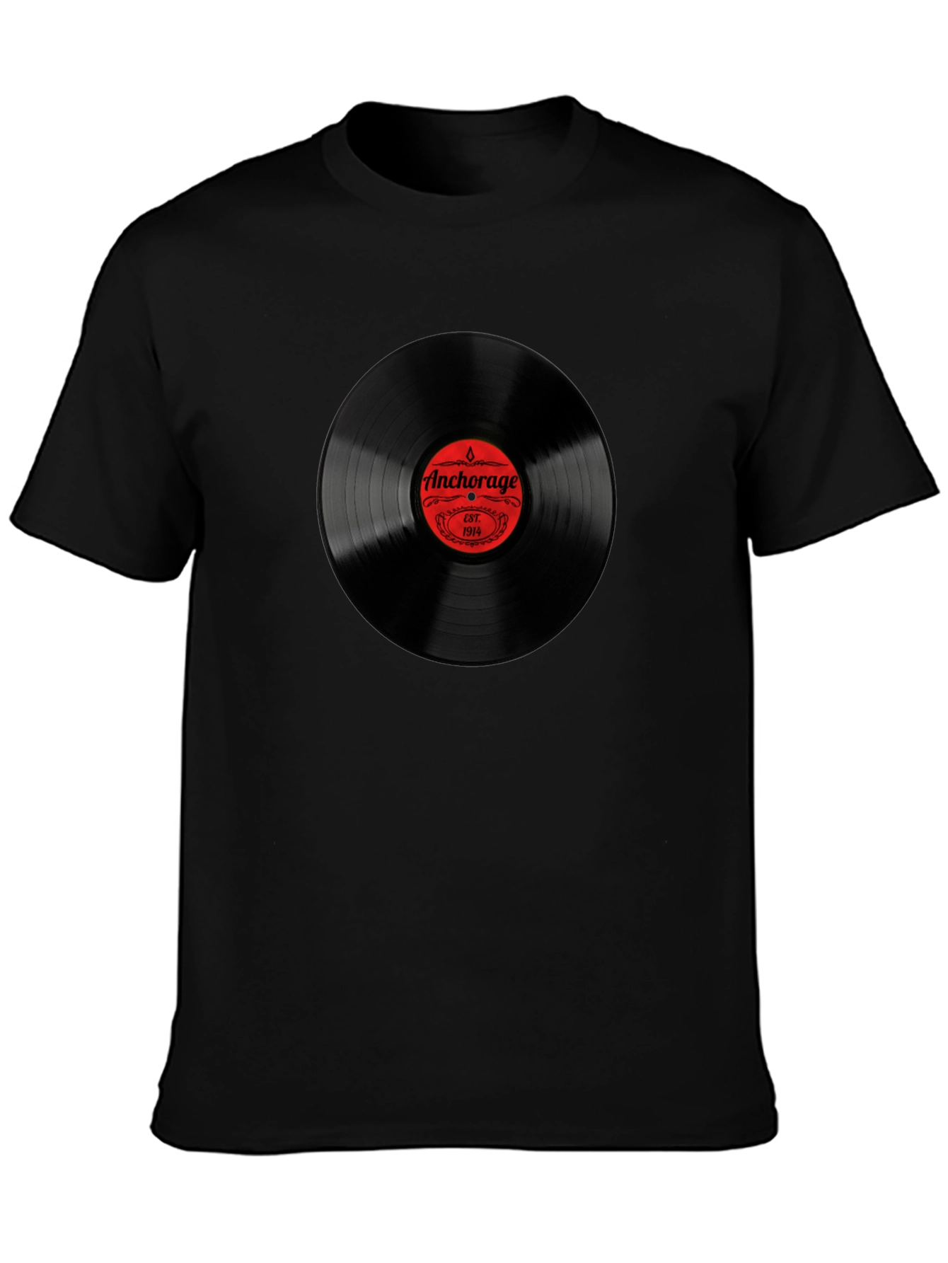 Anchorage Vinyl Record Black T-Shirt