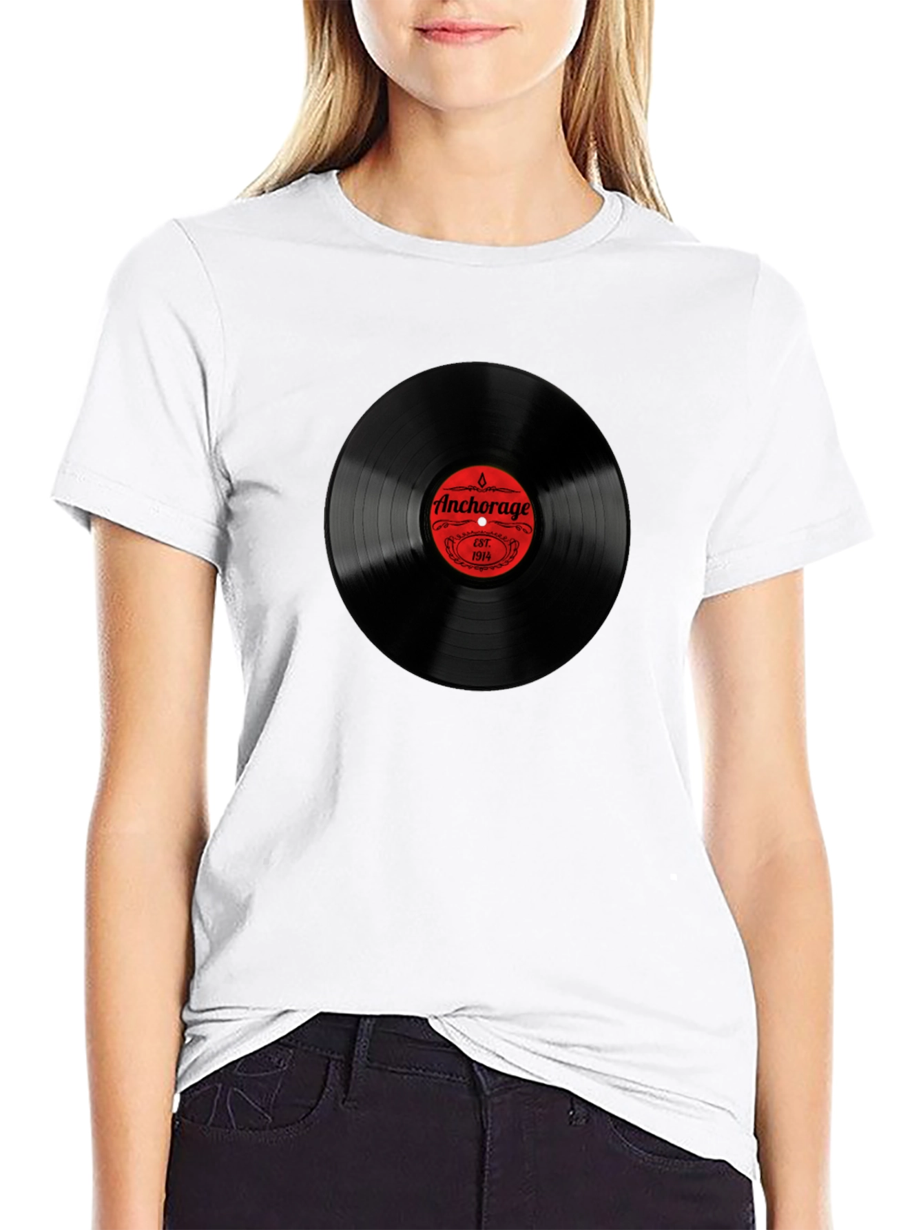 Anchorage Vinyl Record Black T-Shirt