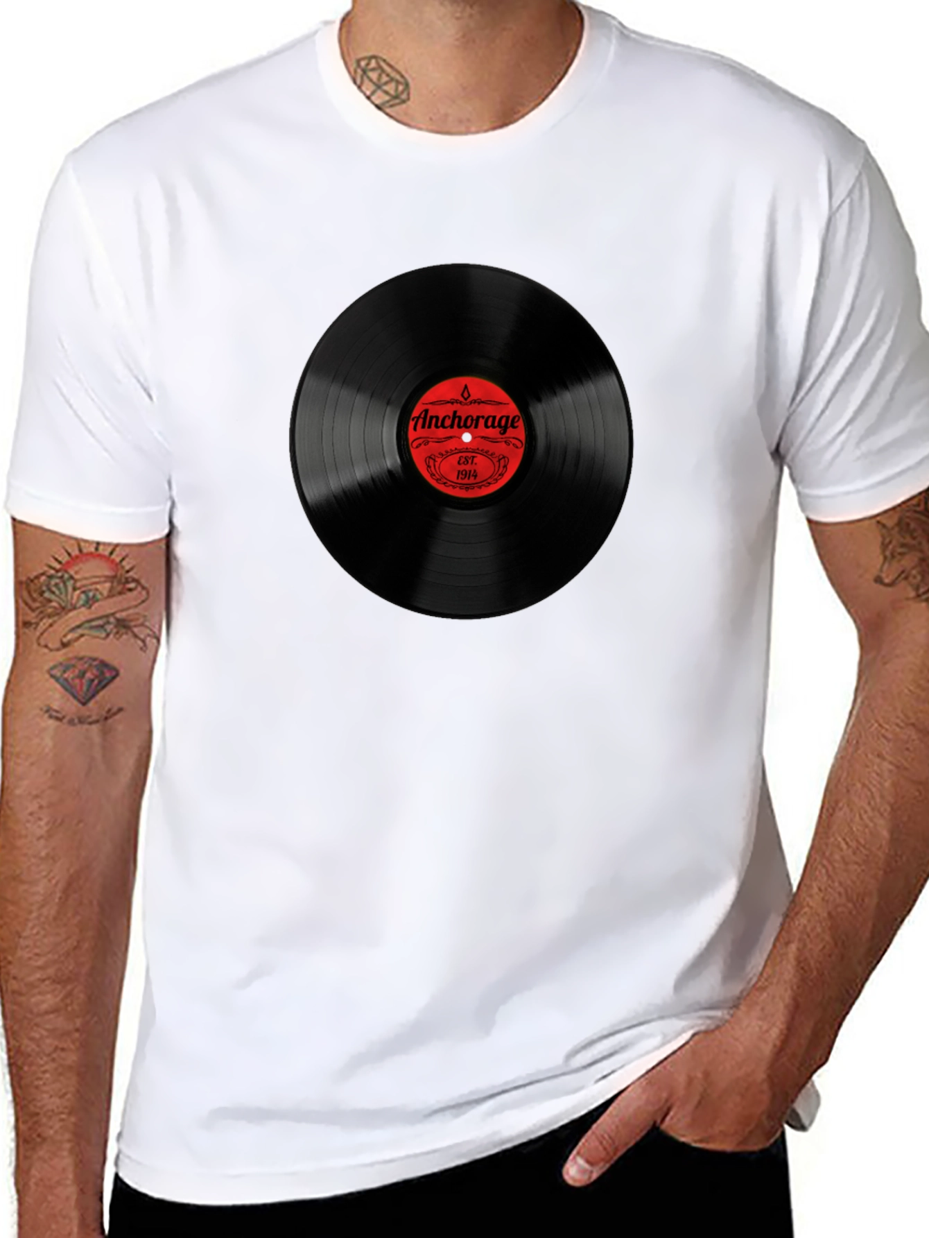 Anchorage Vinyl Record Black T-Shirt