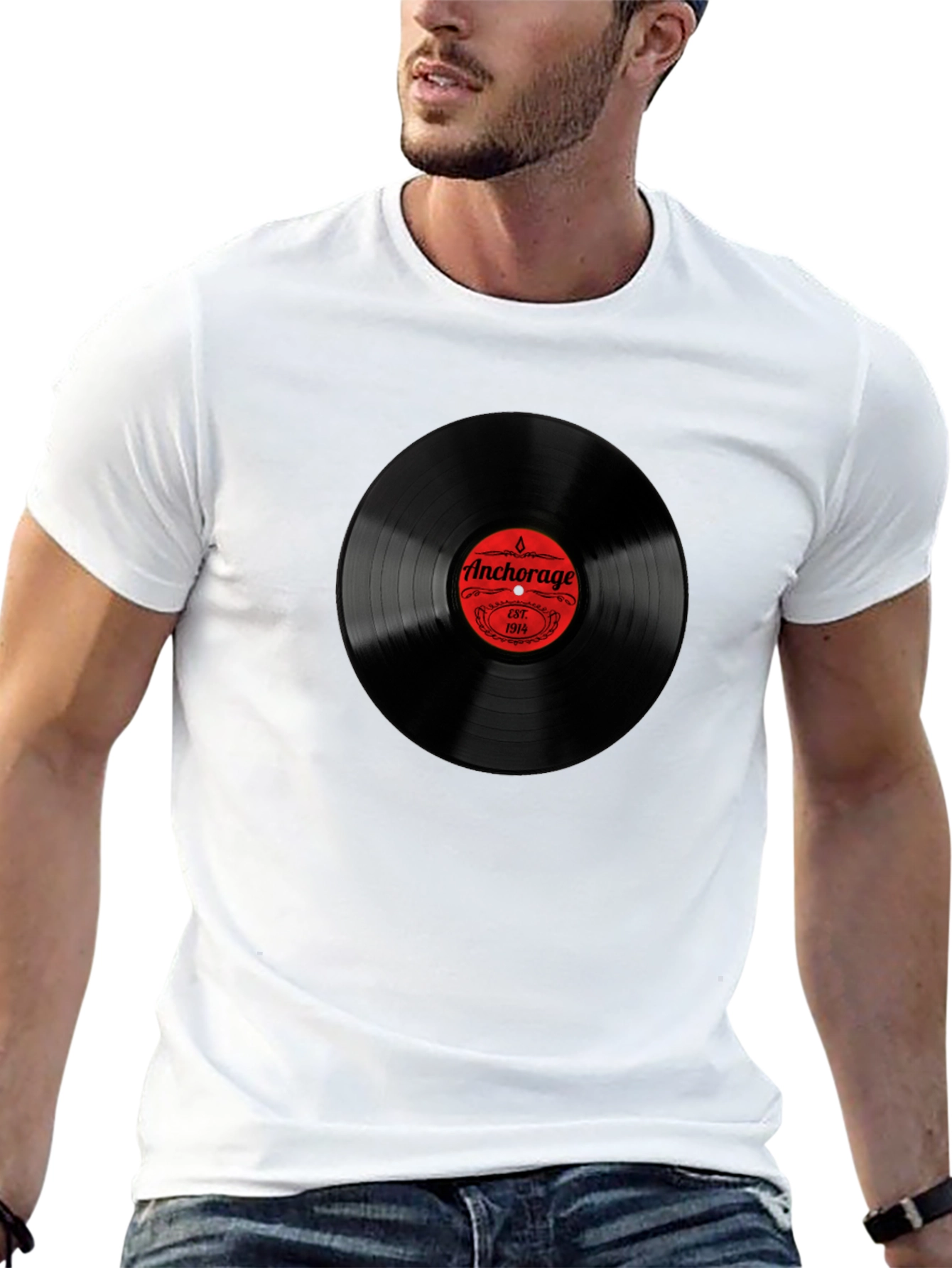Anchorage Vinyl Record Black T-Shirt