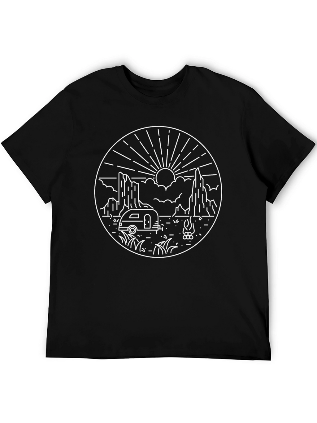 Adventure Camping Graphic Tee - Black