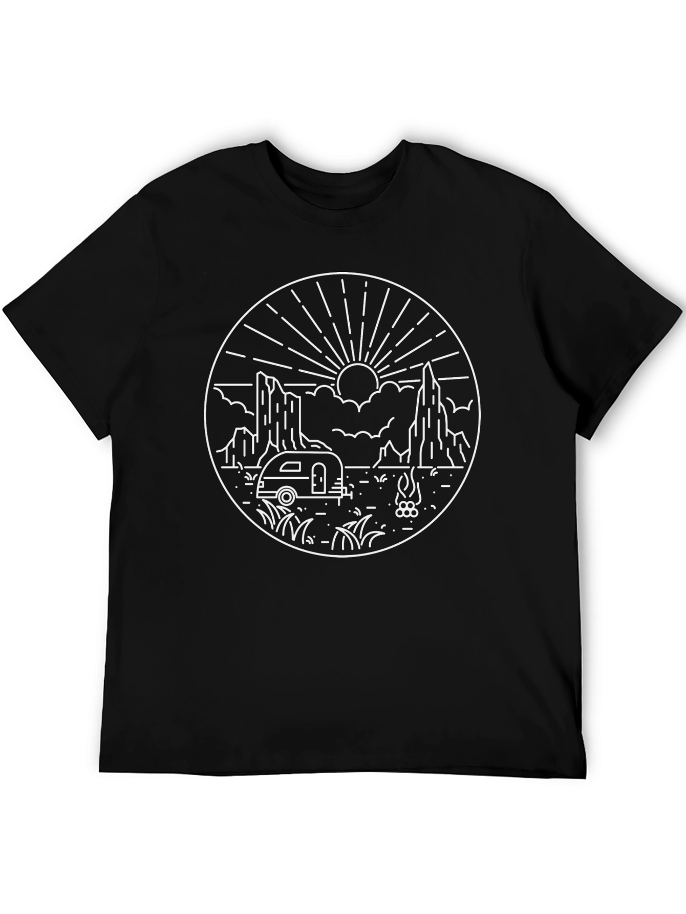 Adventure Camping Graphic Tee - Black