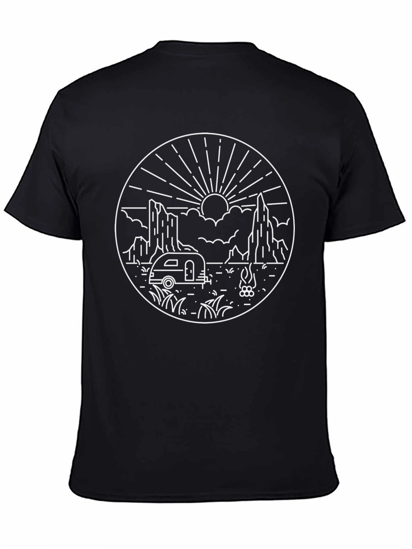 Adventure Camping Graphic Tee - Black