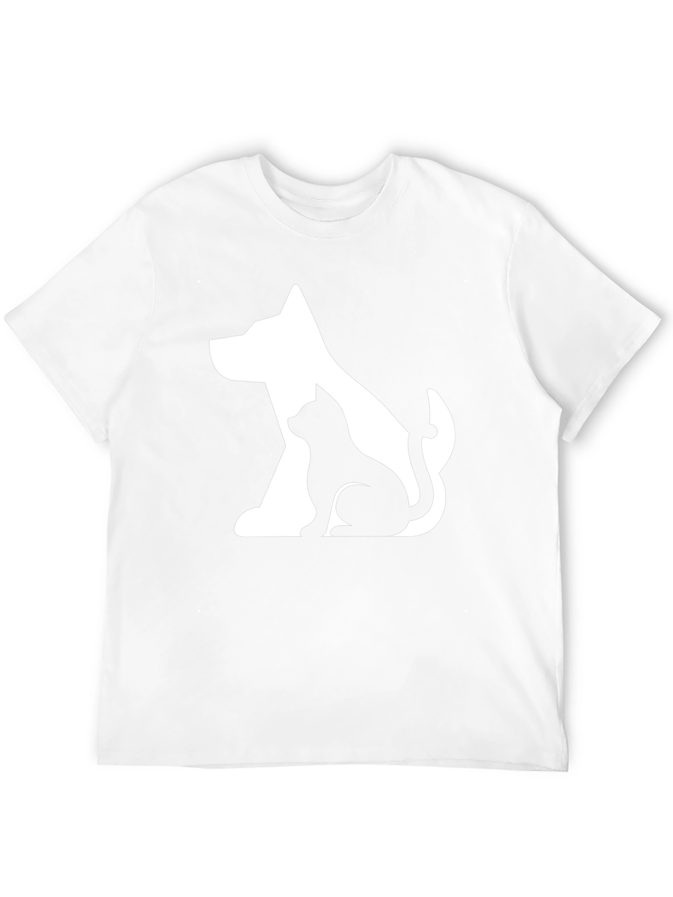 Dog & Cat Graphic Black T-Shirt