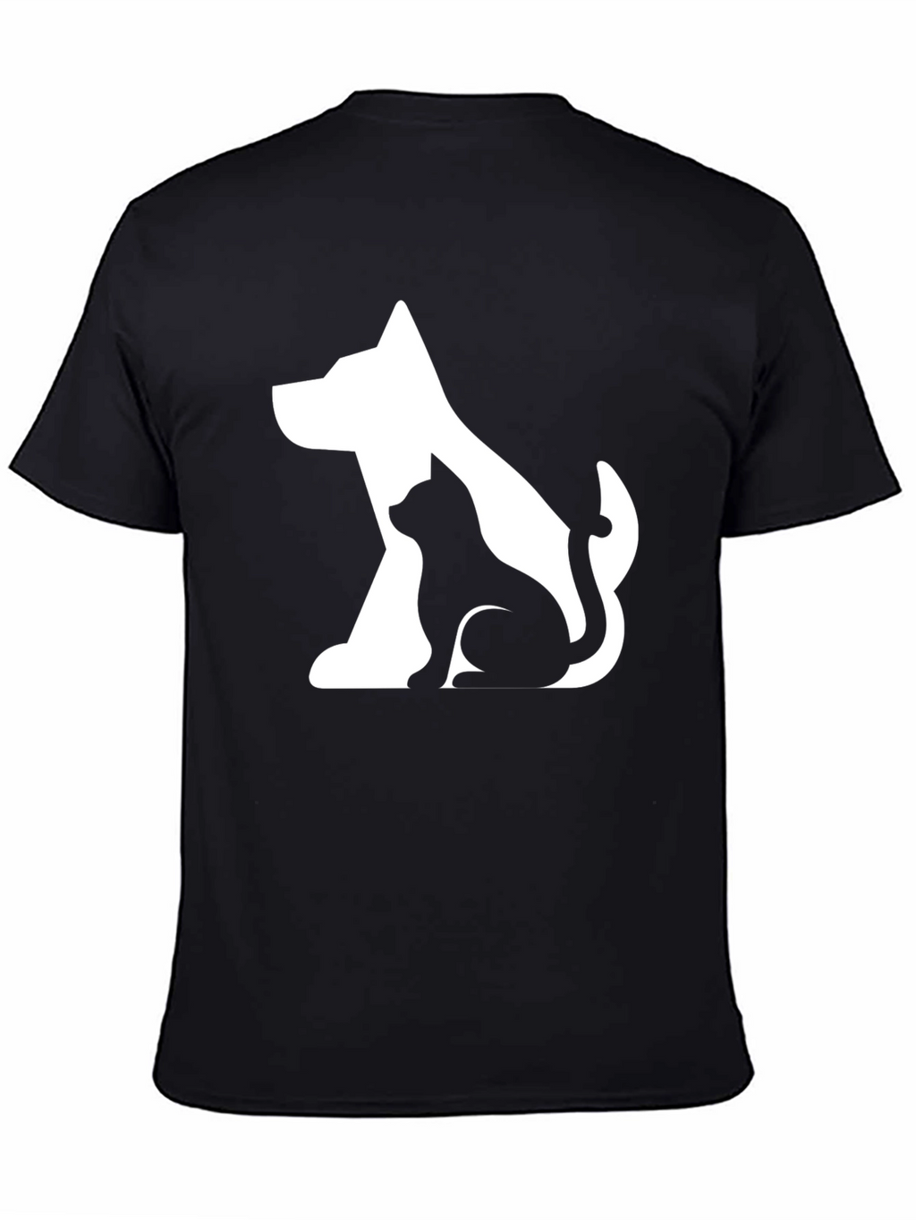 Dog & Cat Graphic Black T-Shirt