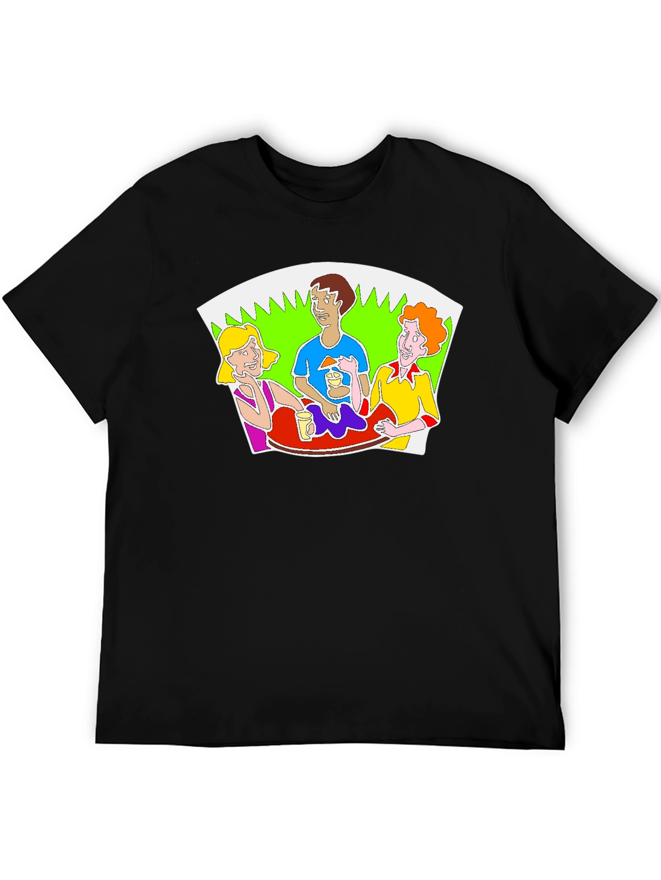 Cartoon Graphic Print Crew Neck T-Shirt