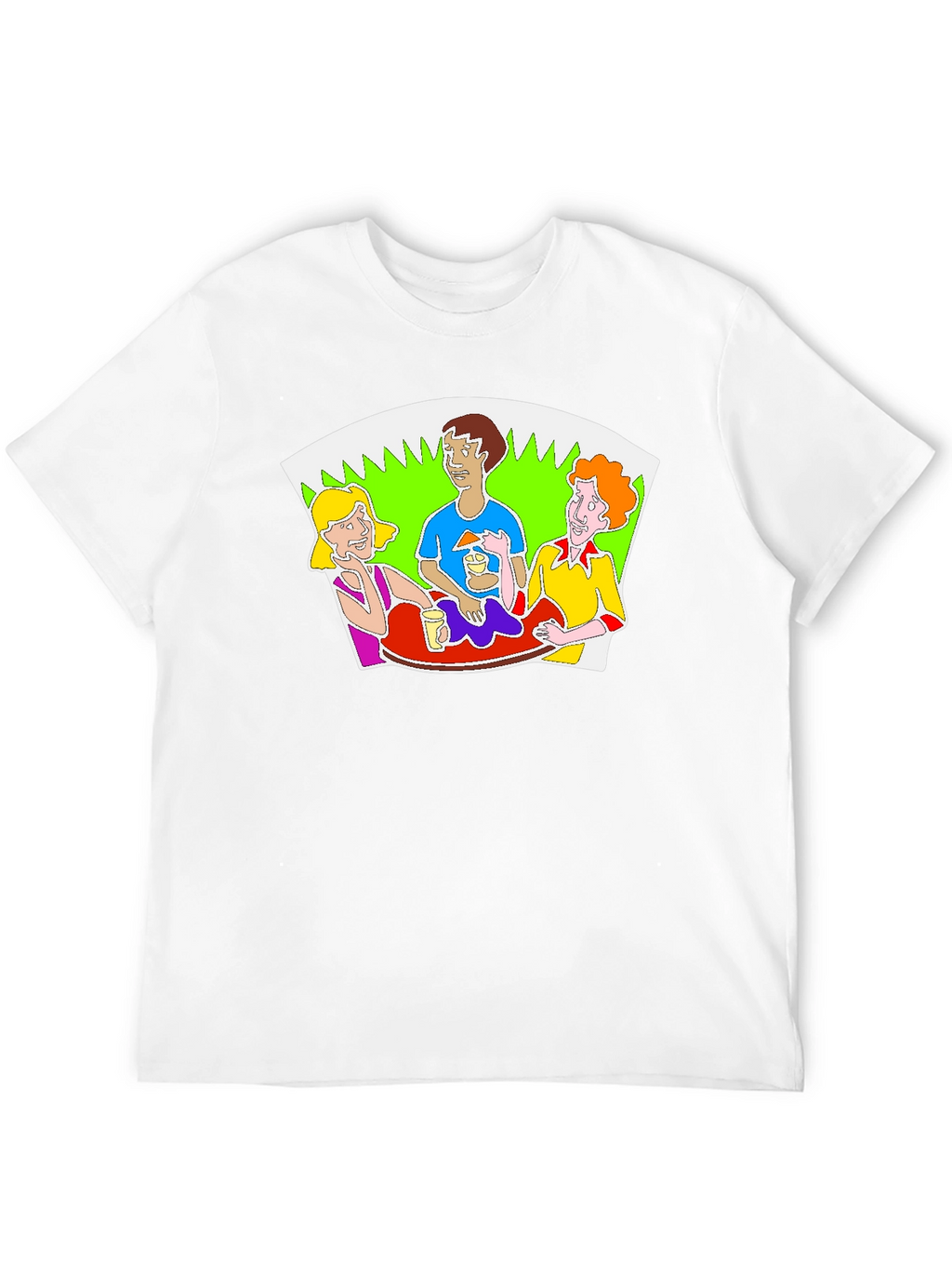 Cartoon Graphic Print Crew Neck T-Shirt