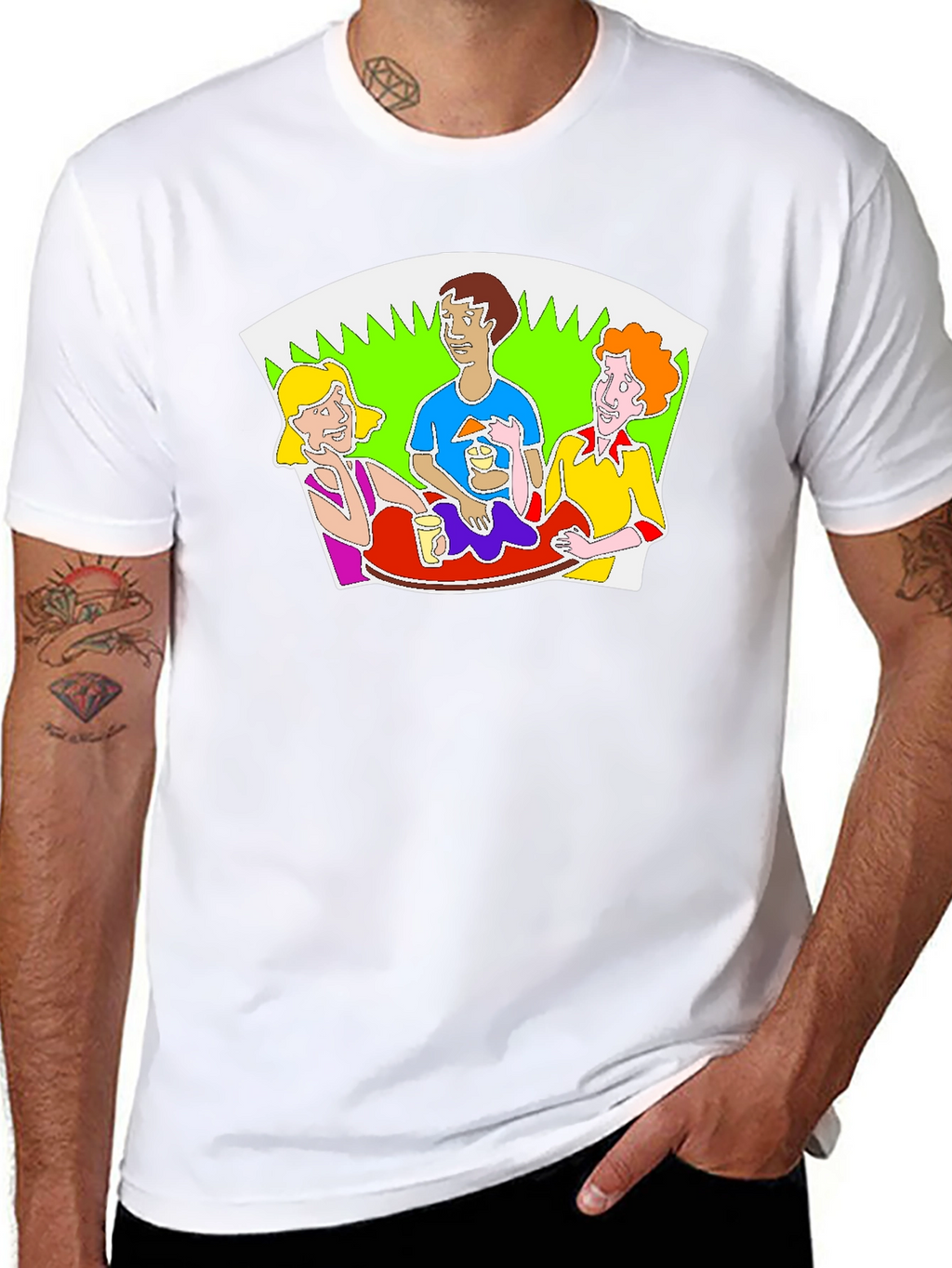 Cartoon Graphic Print Crew Neck T-Shirt