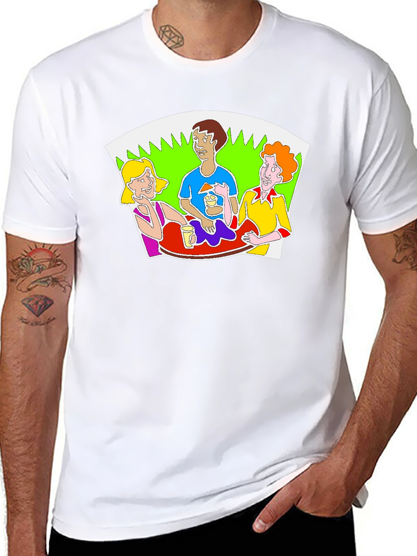 Cartoon Graphic Print Crew Neck T-Shirt