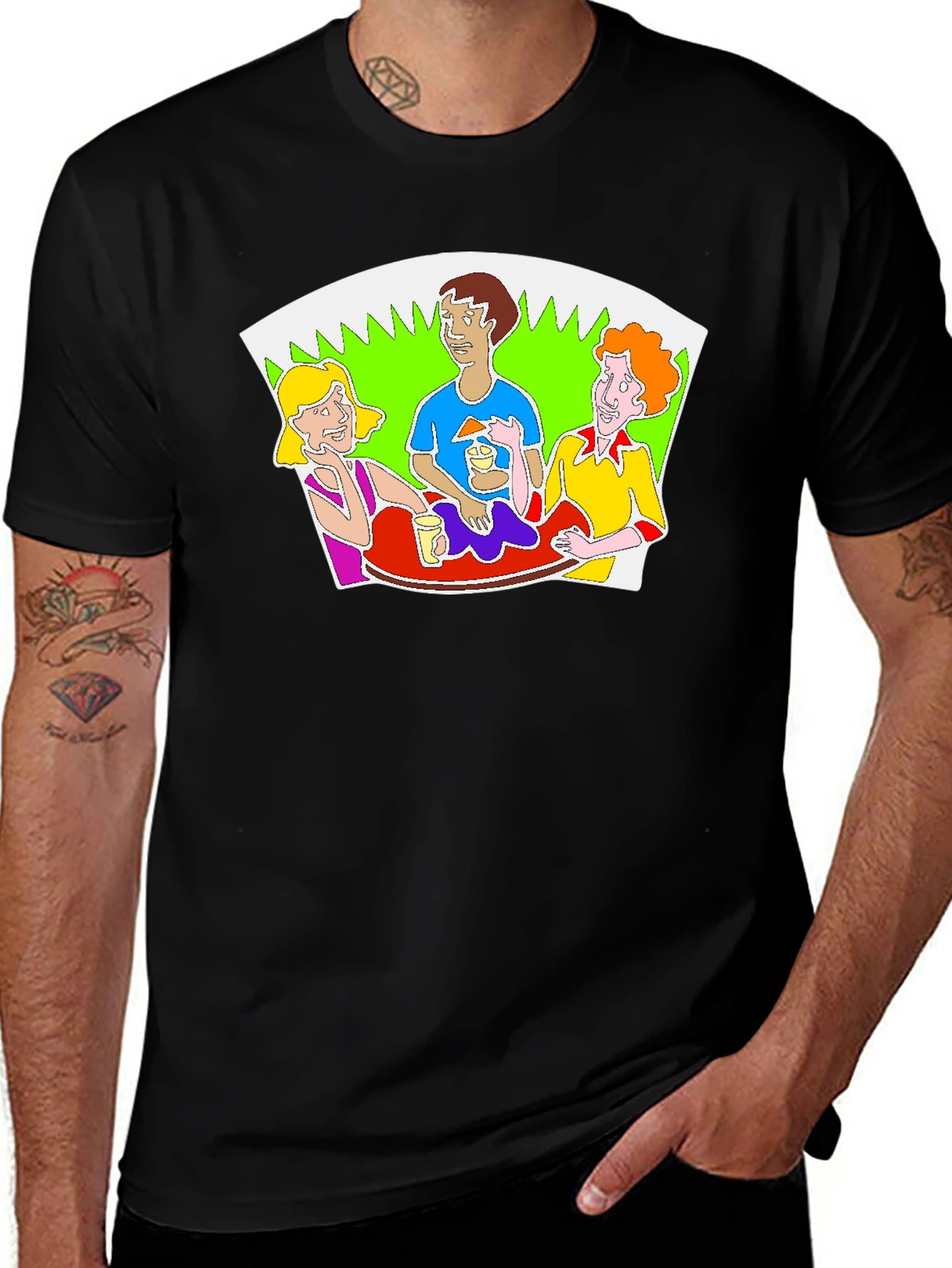 Cartoon Graphic Print Crew Neck T-Shirt