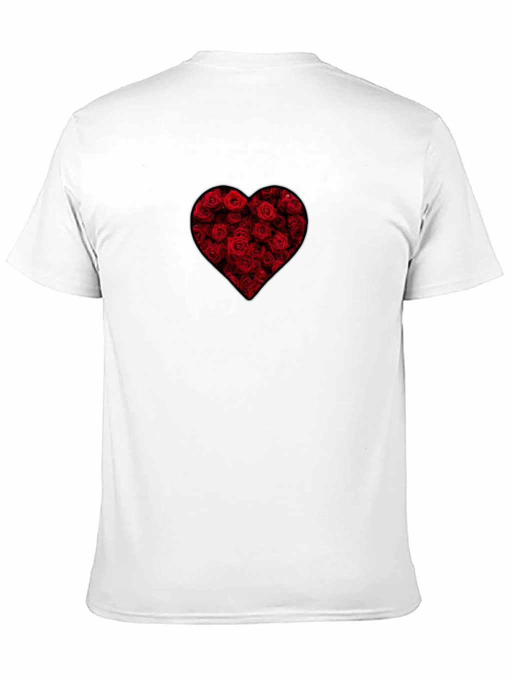 Rose Heart Graphic Tee - Black Cotton Shirt