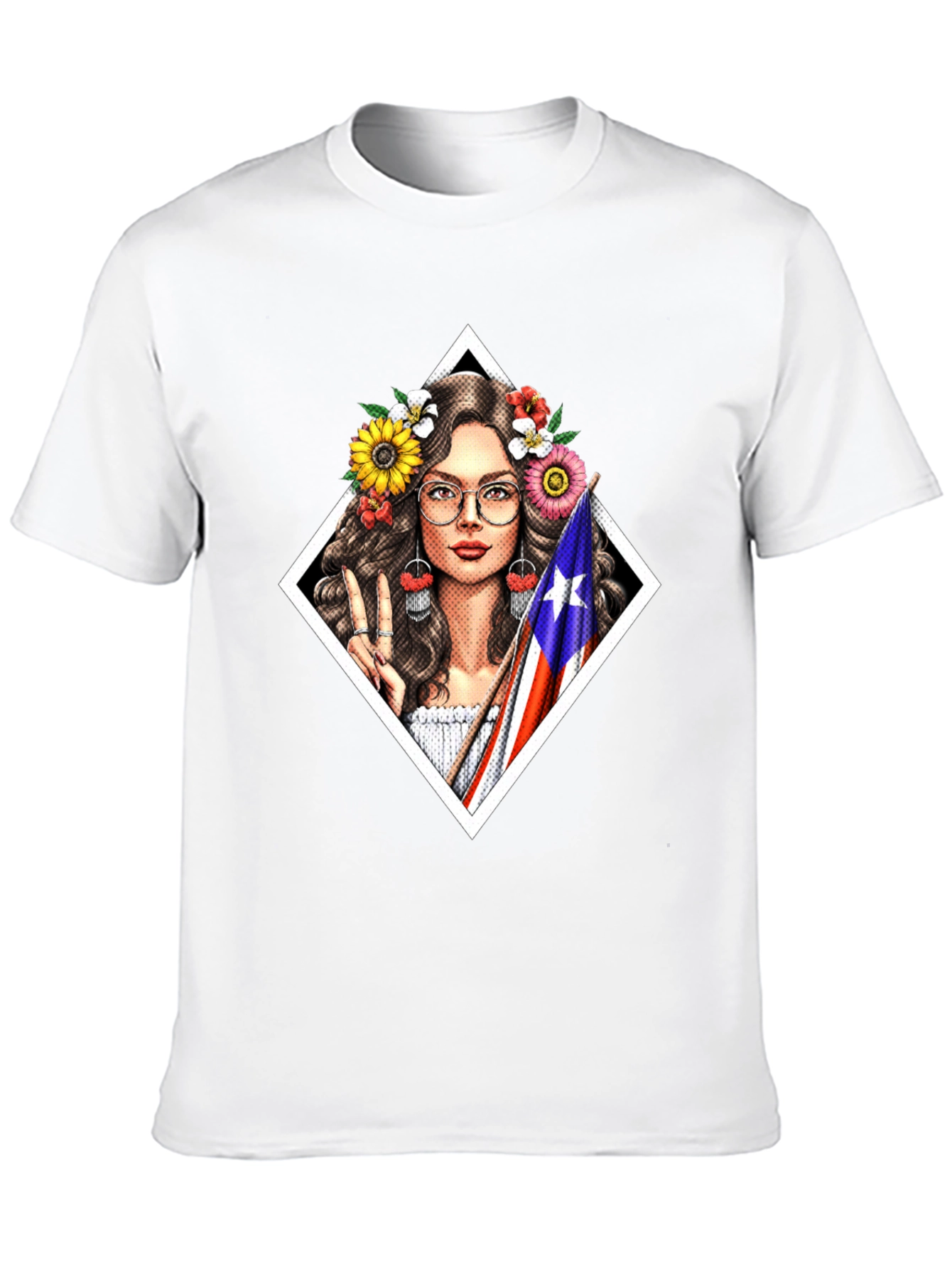 Puerto Rico Pride T-Shirt - Flower Crown Girl