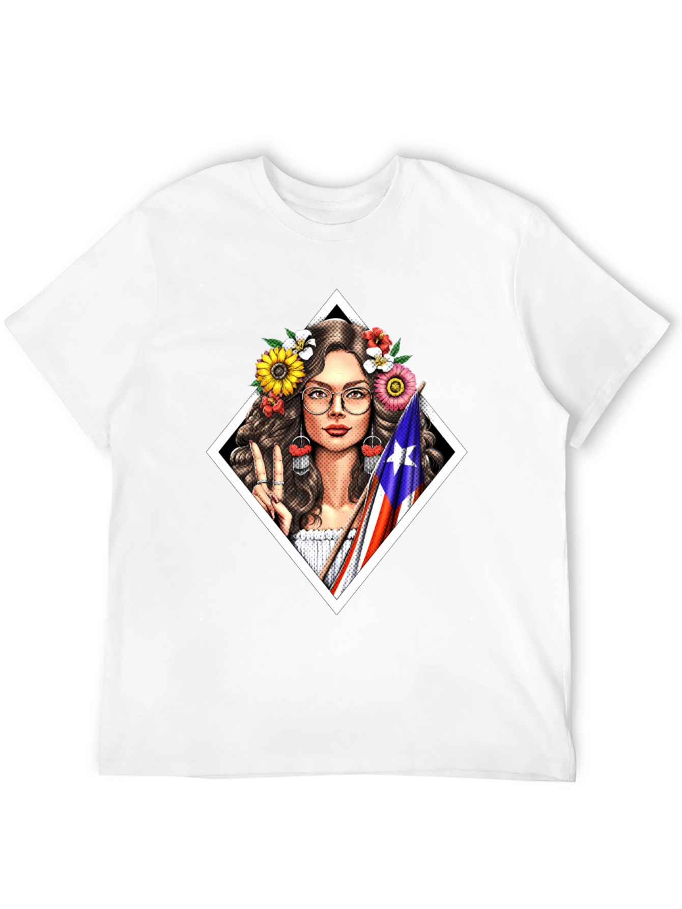Puerto Rico Pride T-Shirt - Flower Crown Girl