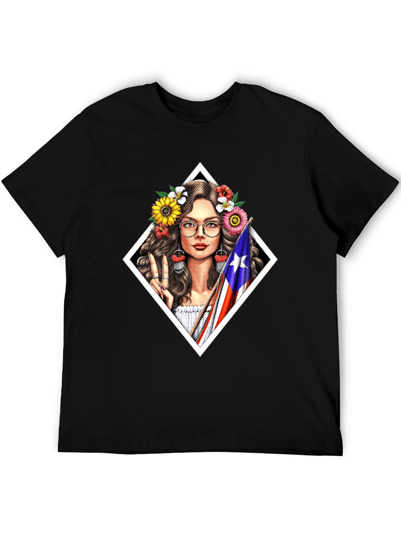 Puerto Rico Pride T-Shirt - Flower Crown Girl