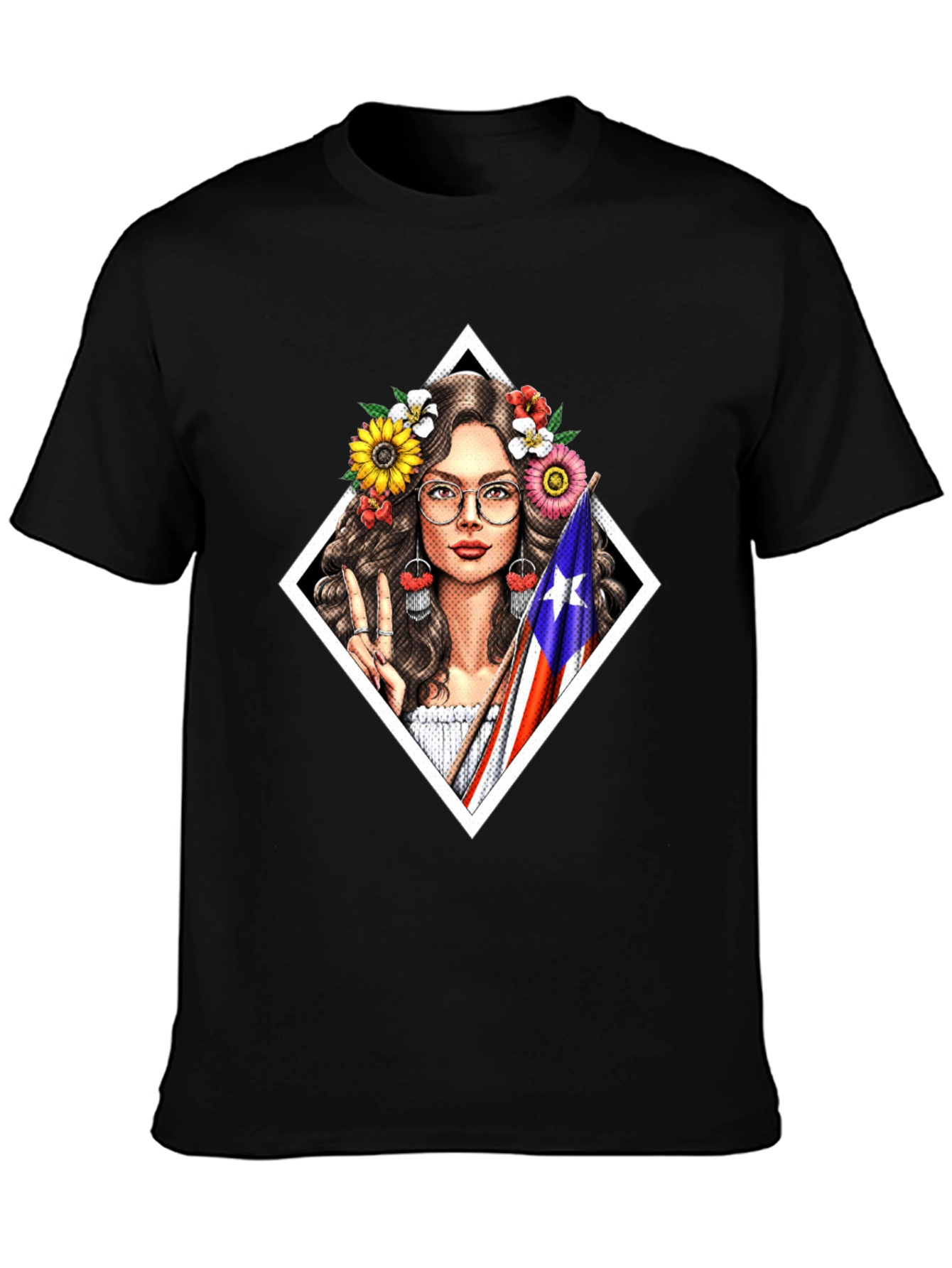 Puerto Rico Pride T-Shirt - Flower Crown Girl