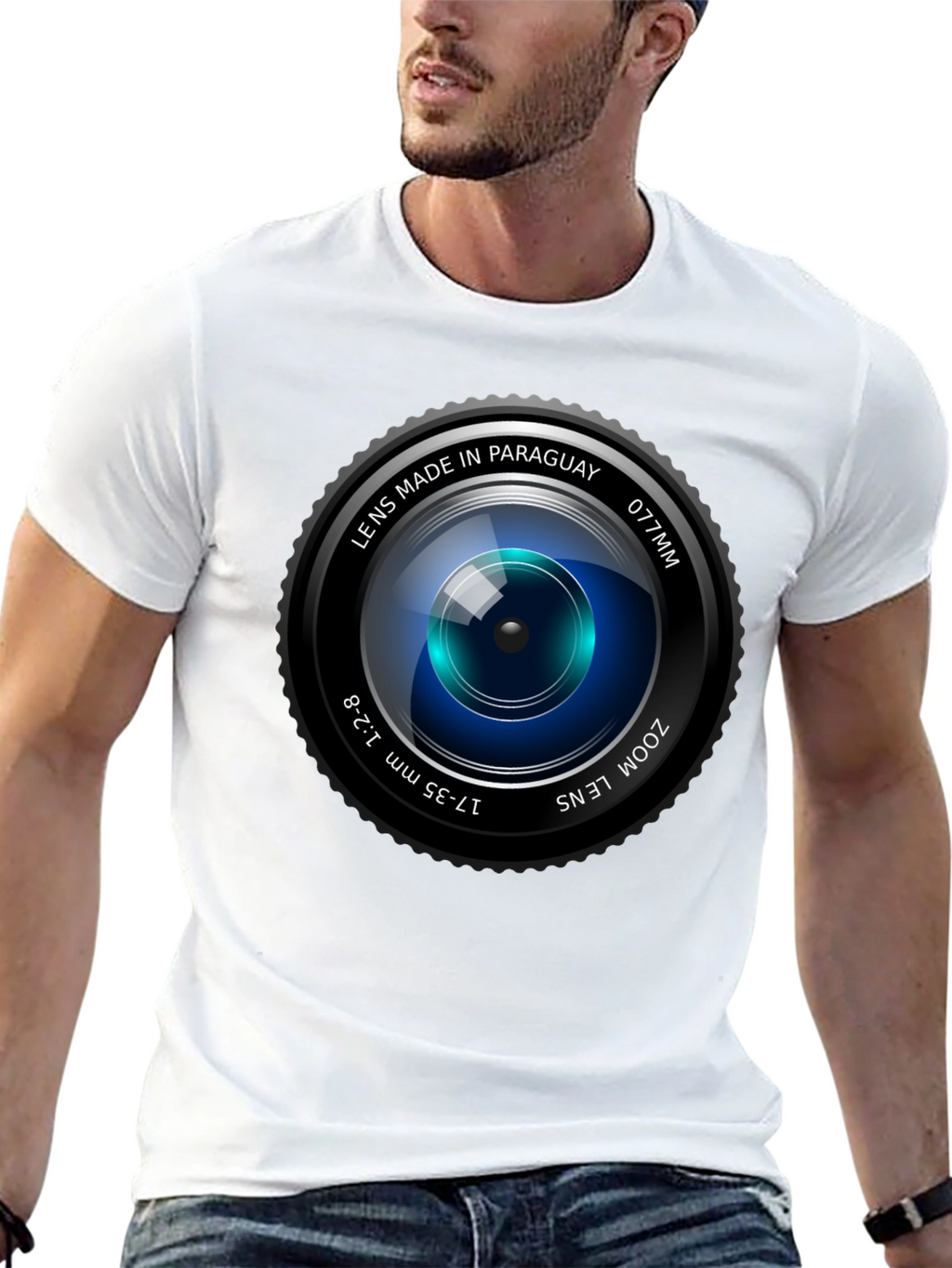 Camera Lens Graphic Print Crew Neck T-Shirt