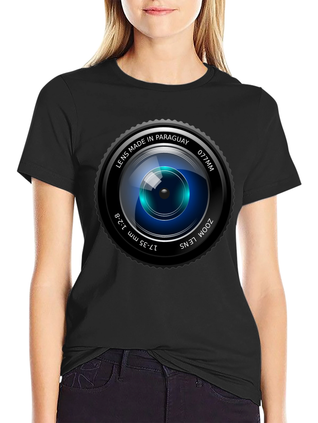 Camera Lens Graphic Print Crew Neck T-Shirt