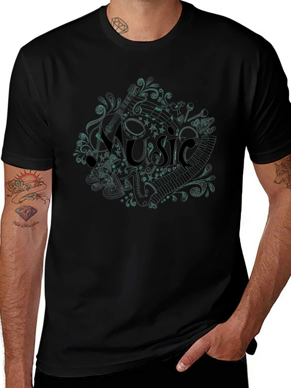 Music Notes T-Shirt - Stylish Graphic Tee