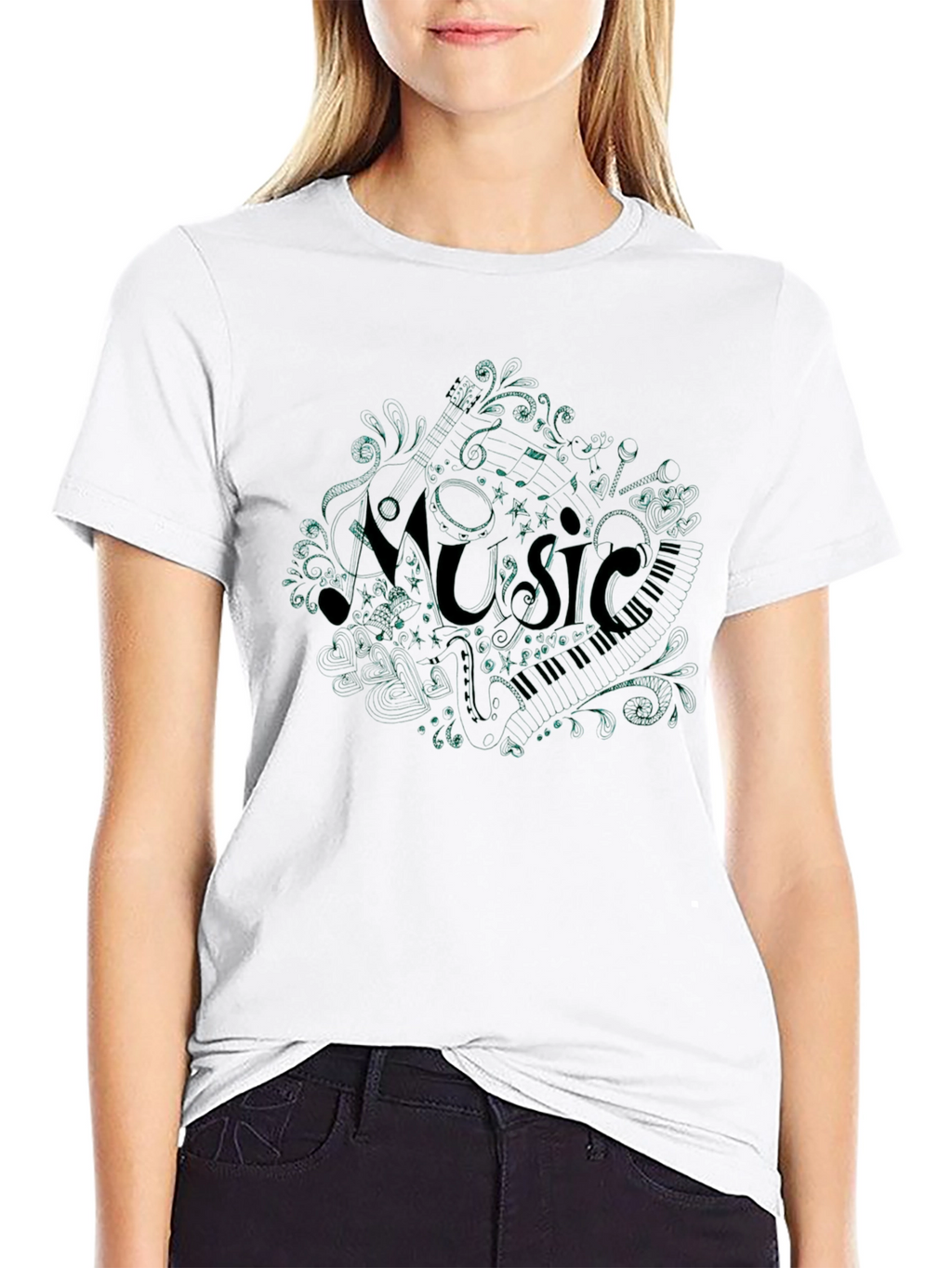 Music Notes T-Shirt - Stylish Graphic Tee