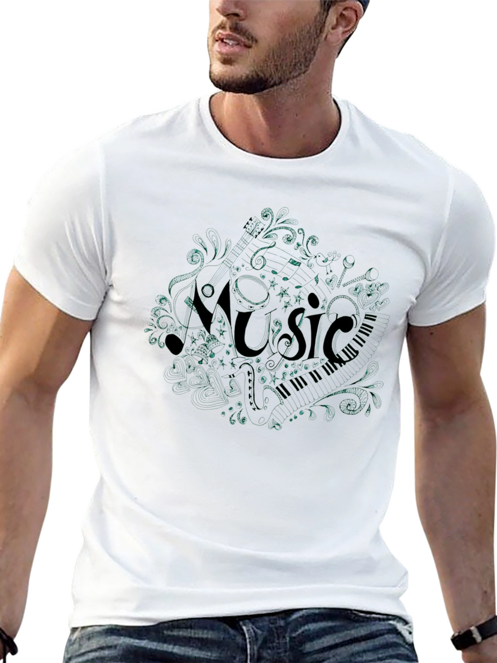 Music Notes T-Shirt - Stylish Graphic Tee