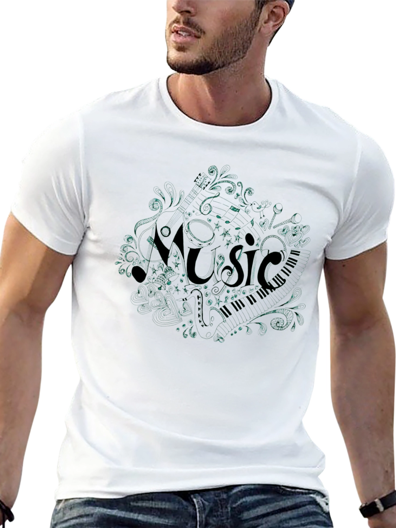 Music Notes T-Shirt - Stylish Graphic Tee