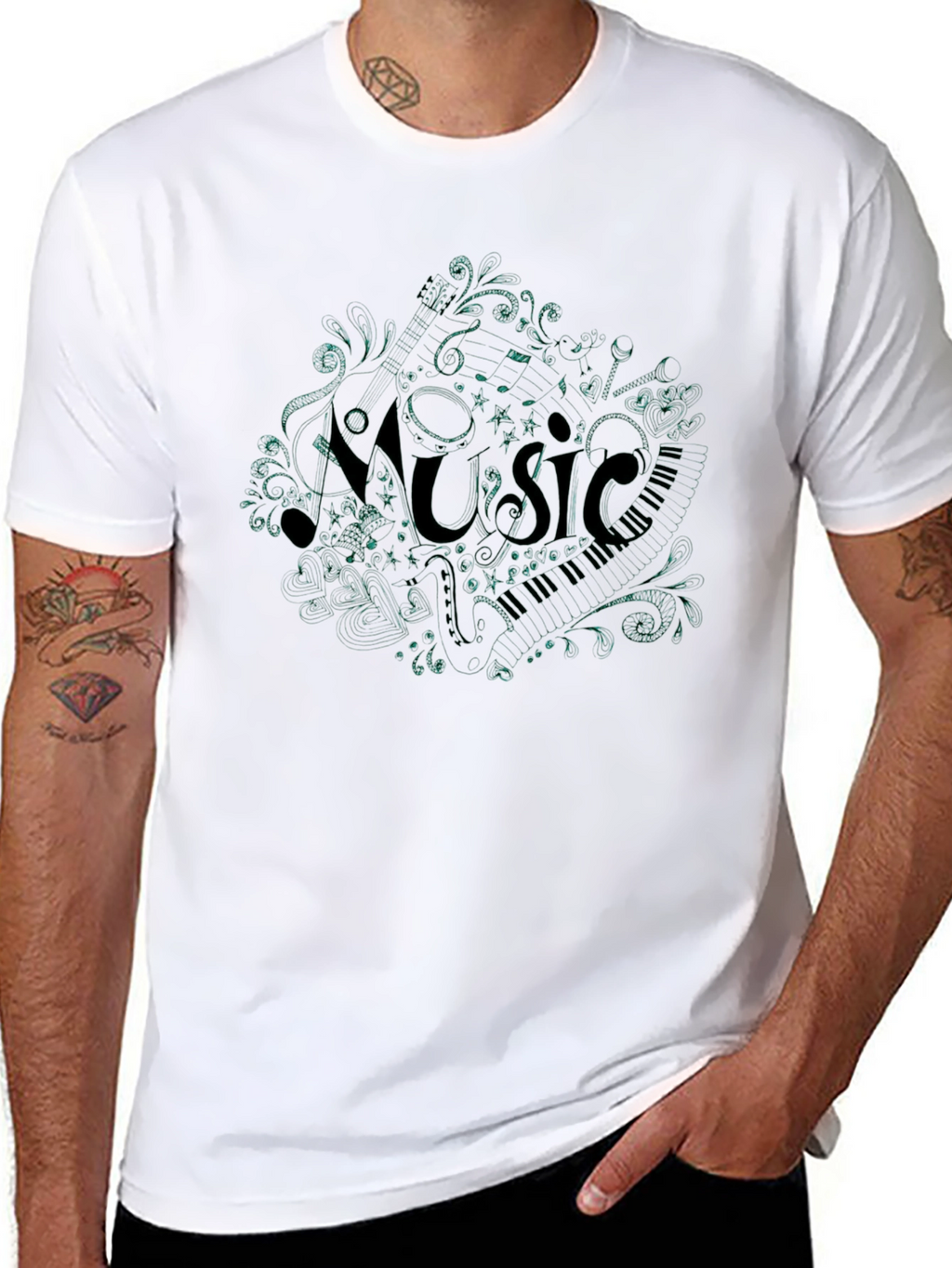 Music Notes T-Shirt - Stylish Graphic Tee