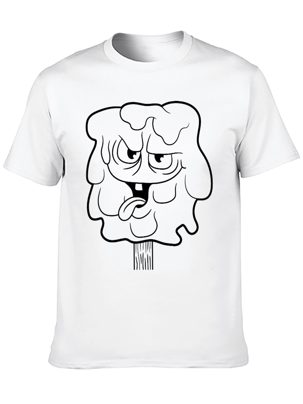 Mens Black Graphic Tee - Cartoon Character