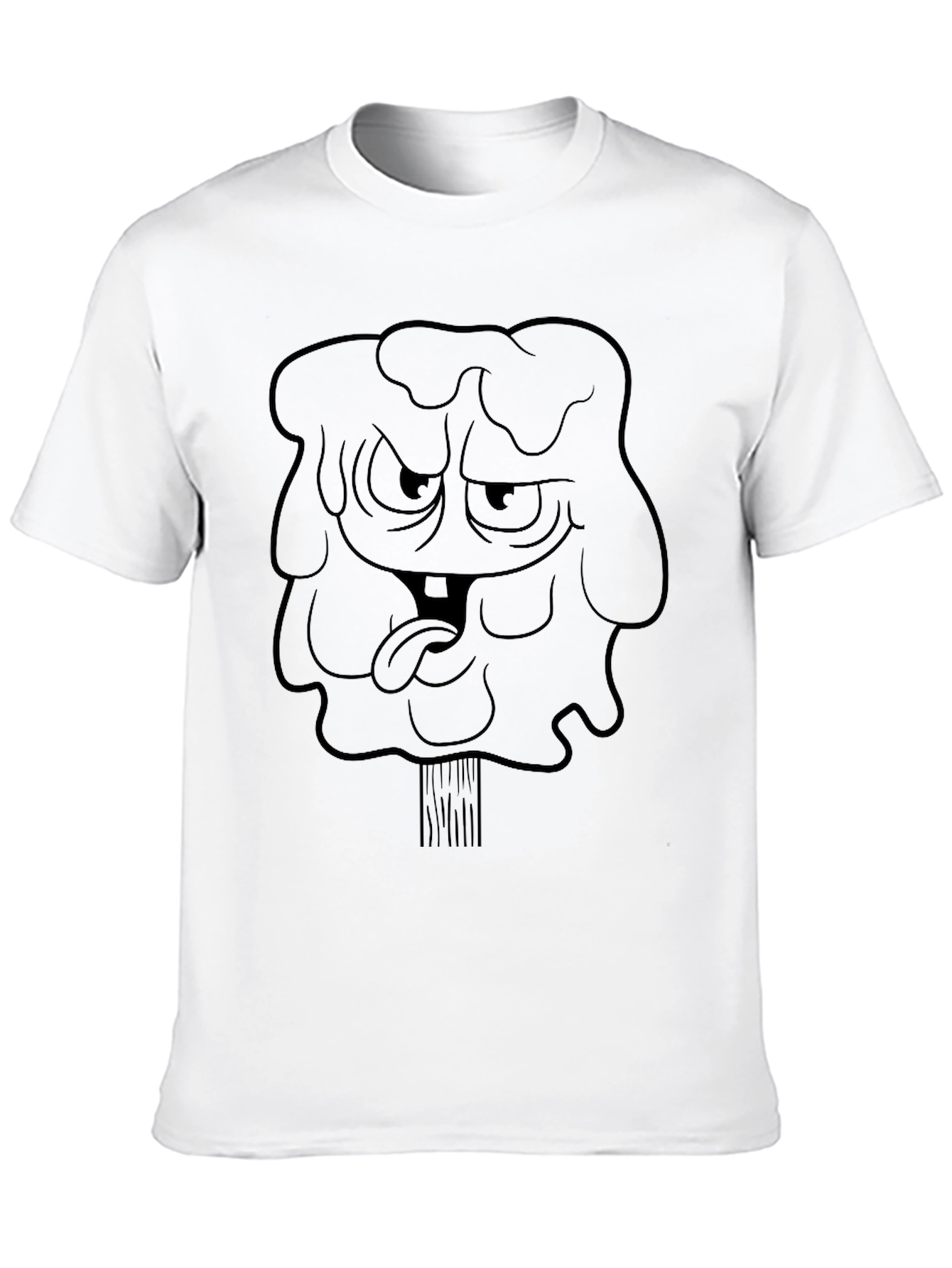 Mens Black Graphic Tee - Cartoon Character