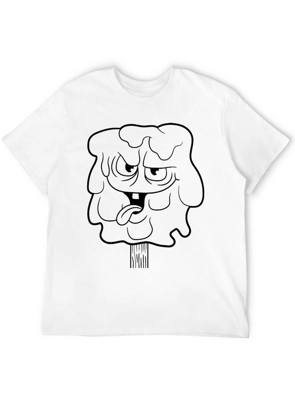 Mens Black Graphic Tee - Cartoon Character