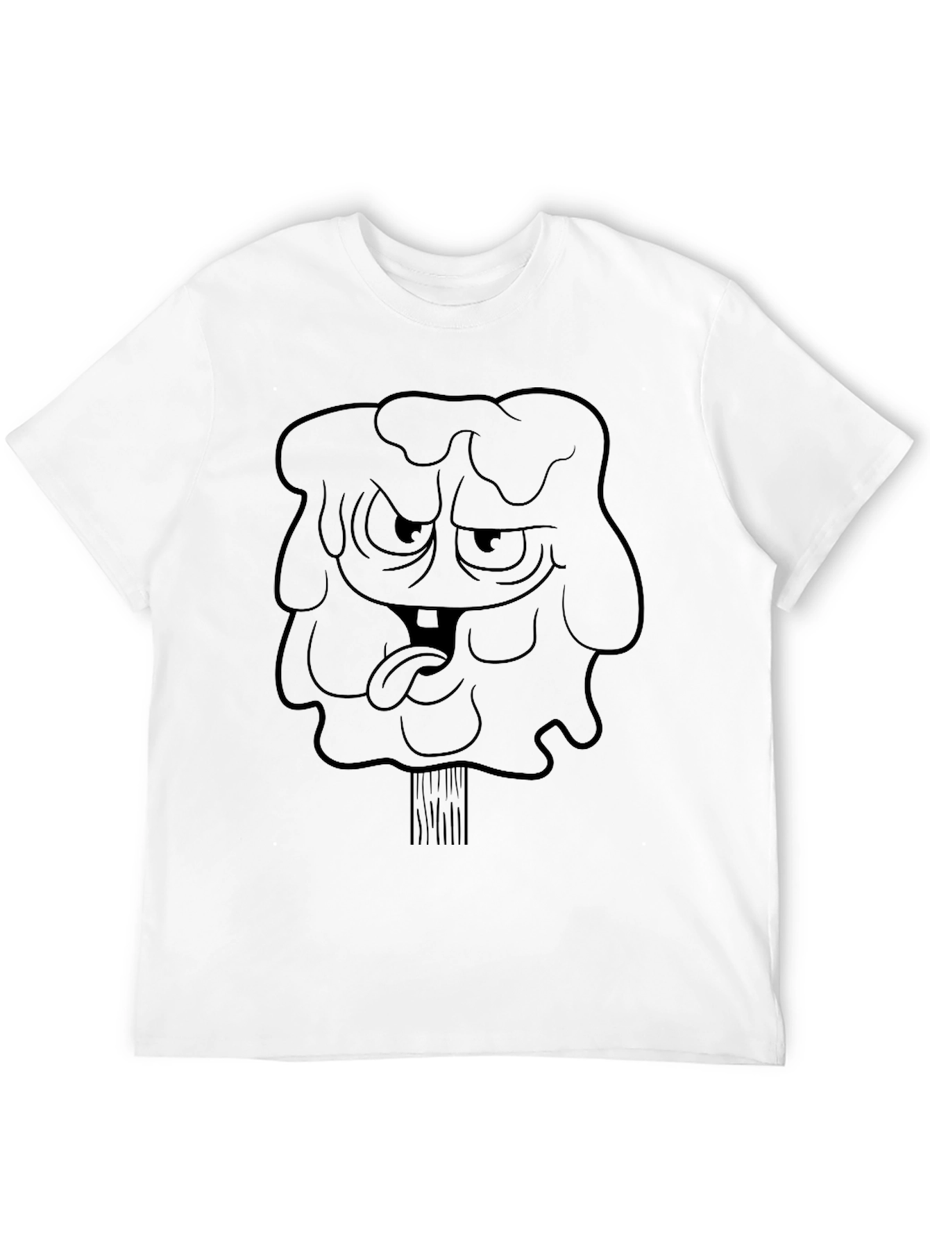 Mens Black Graphic Tee - Cartoon Character