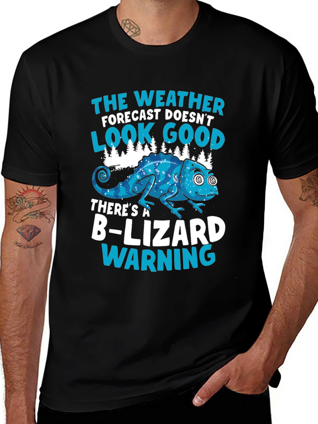 B-Lizard Warning Funny Graphic T-Shirt