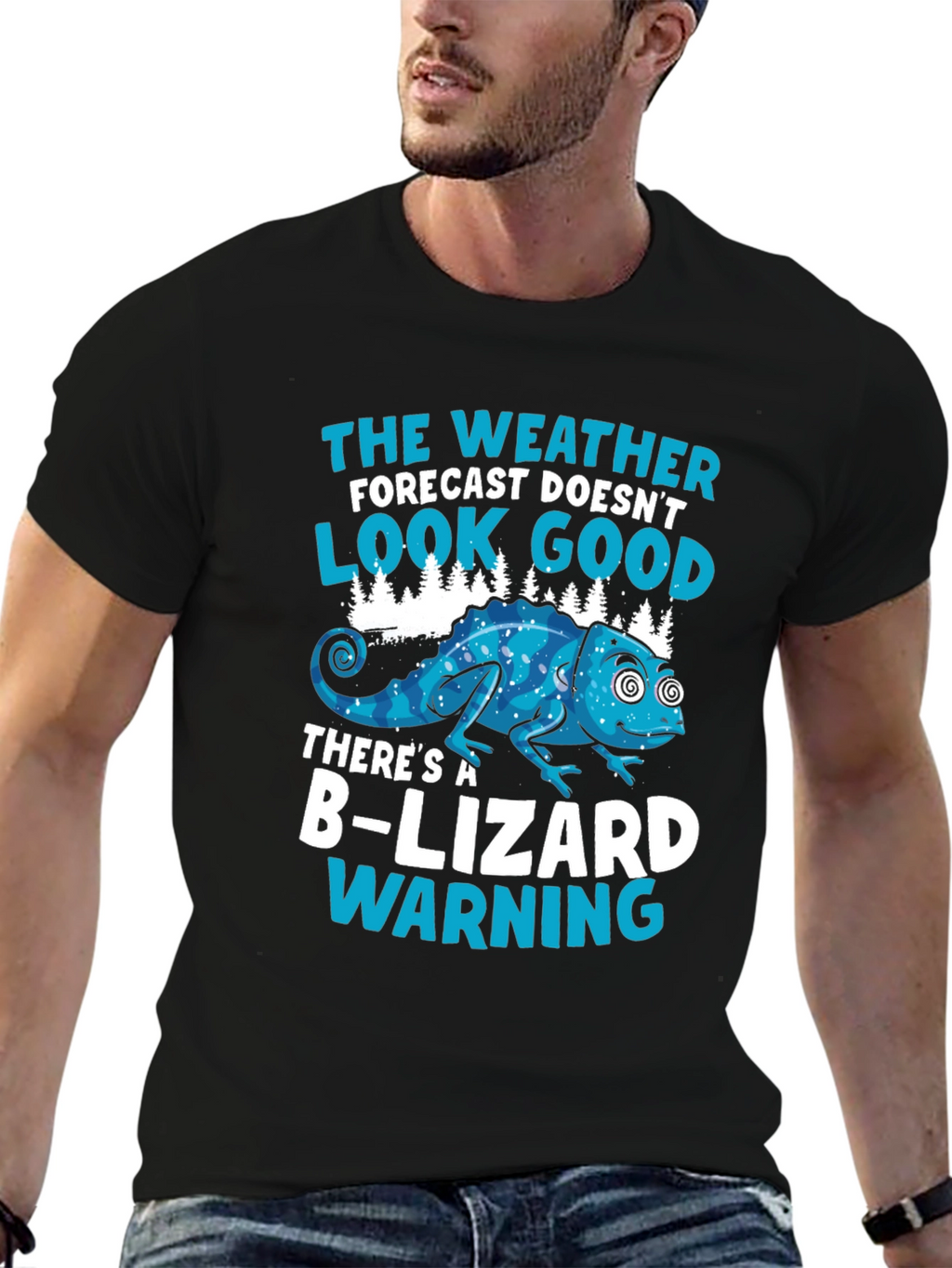 B-Lizard Warning Funny Graphic T-Shirt
