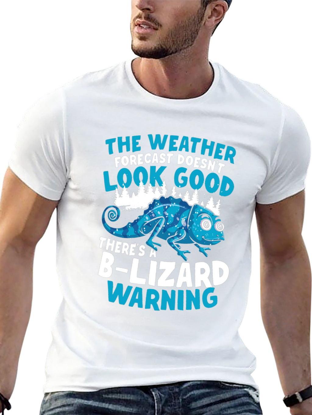 B-Lizard Warning Funny Graphic T-Shirt