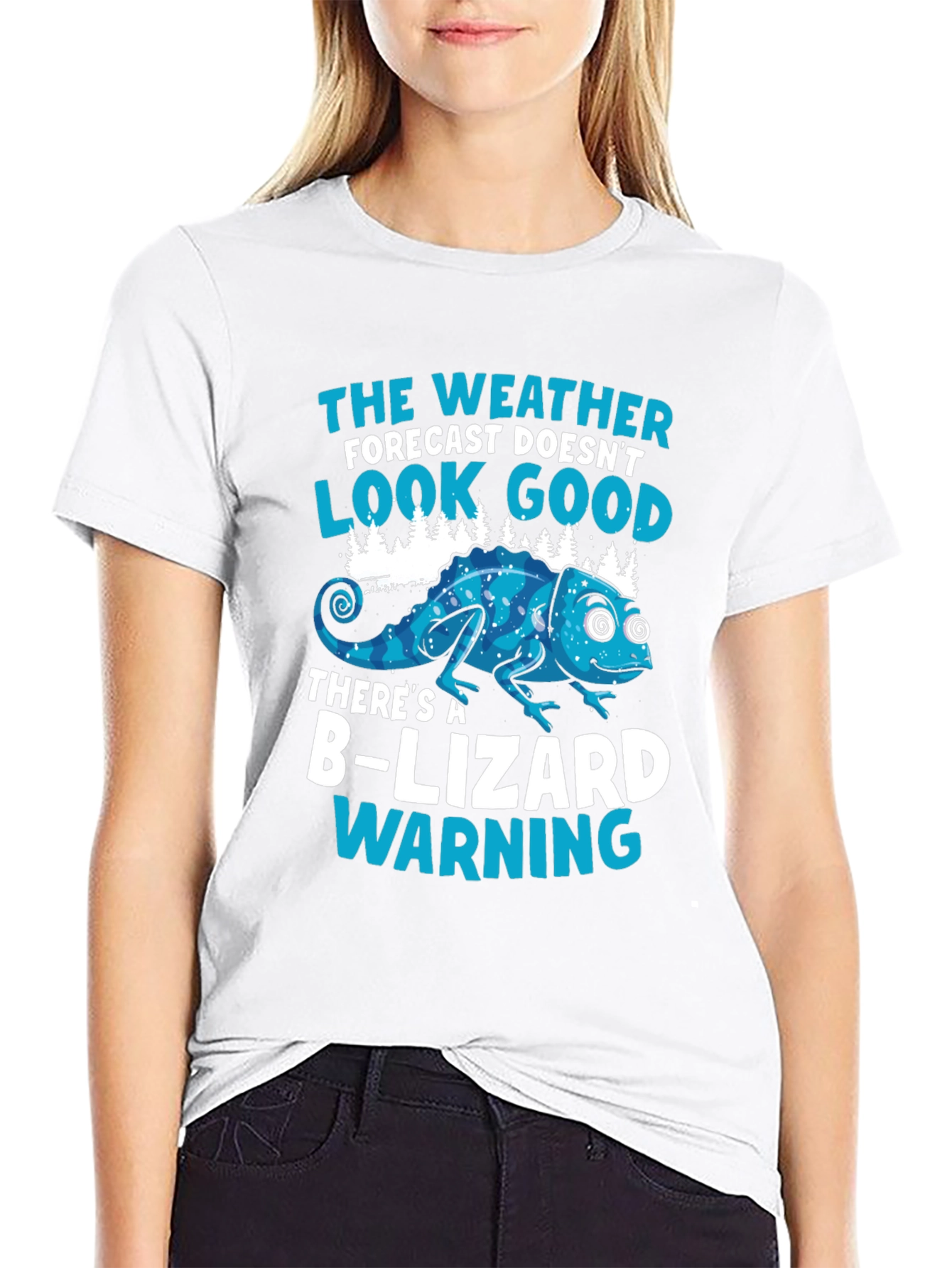 B-Lizard Warning Funny Graphic T-Shirt