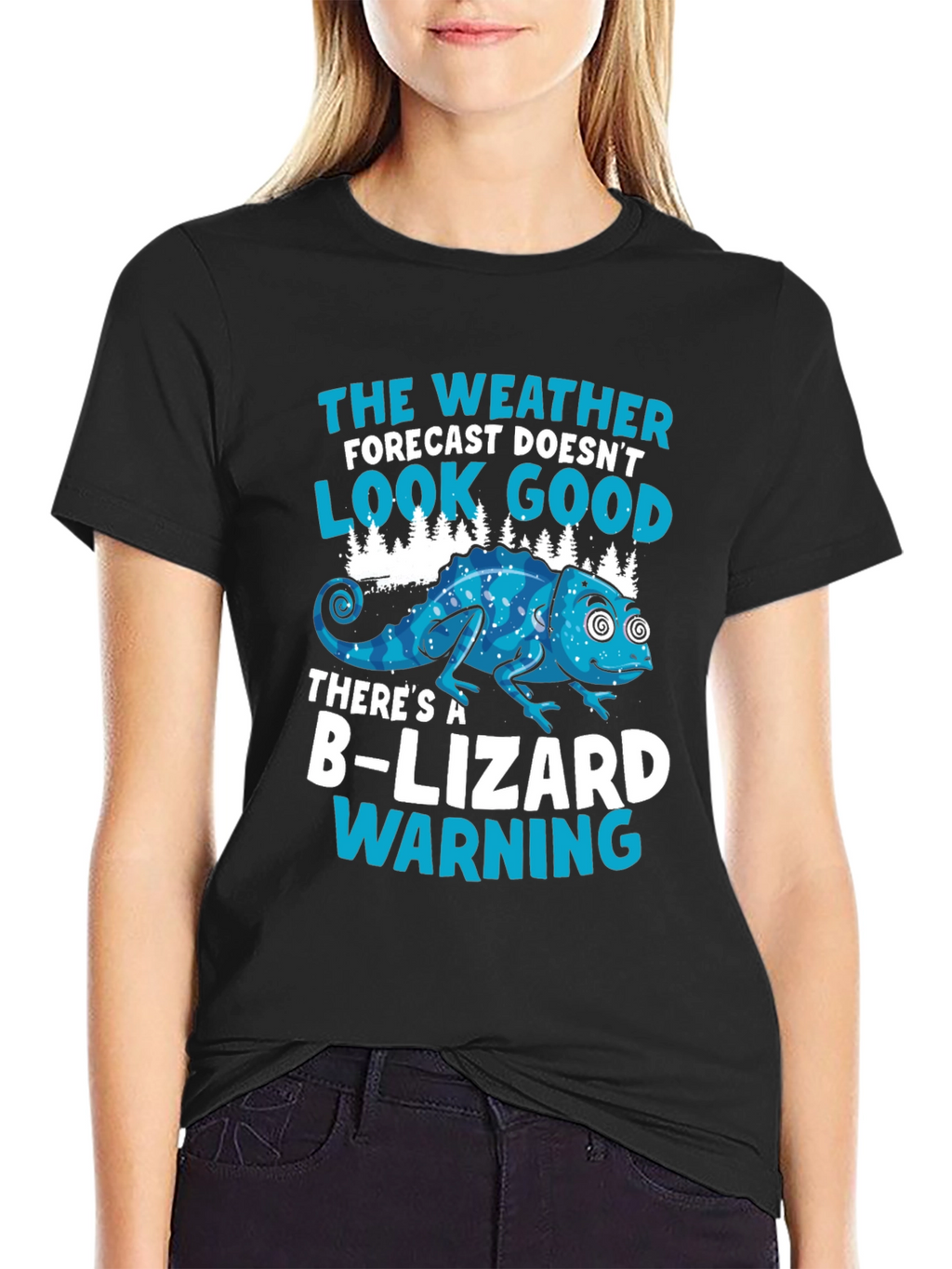 B-Lizard Warning Funny Graphic T-Shirt