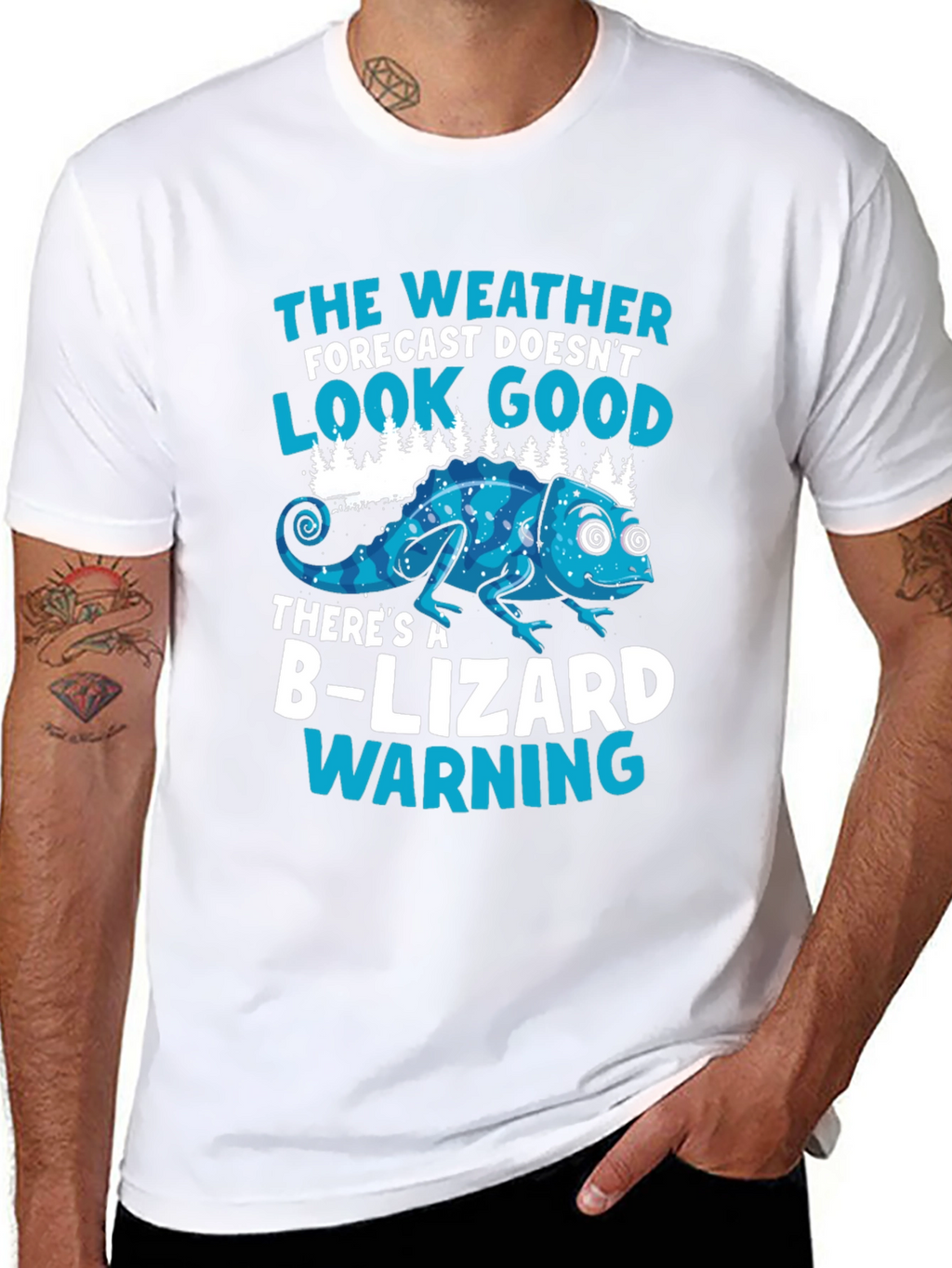B-Lizard Warning Funny Graphic T-Shirt