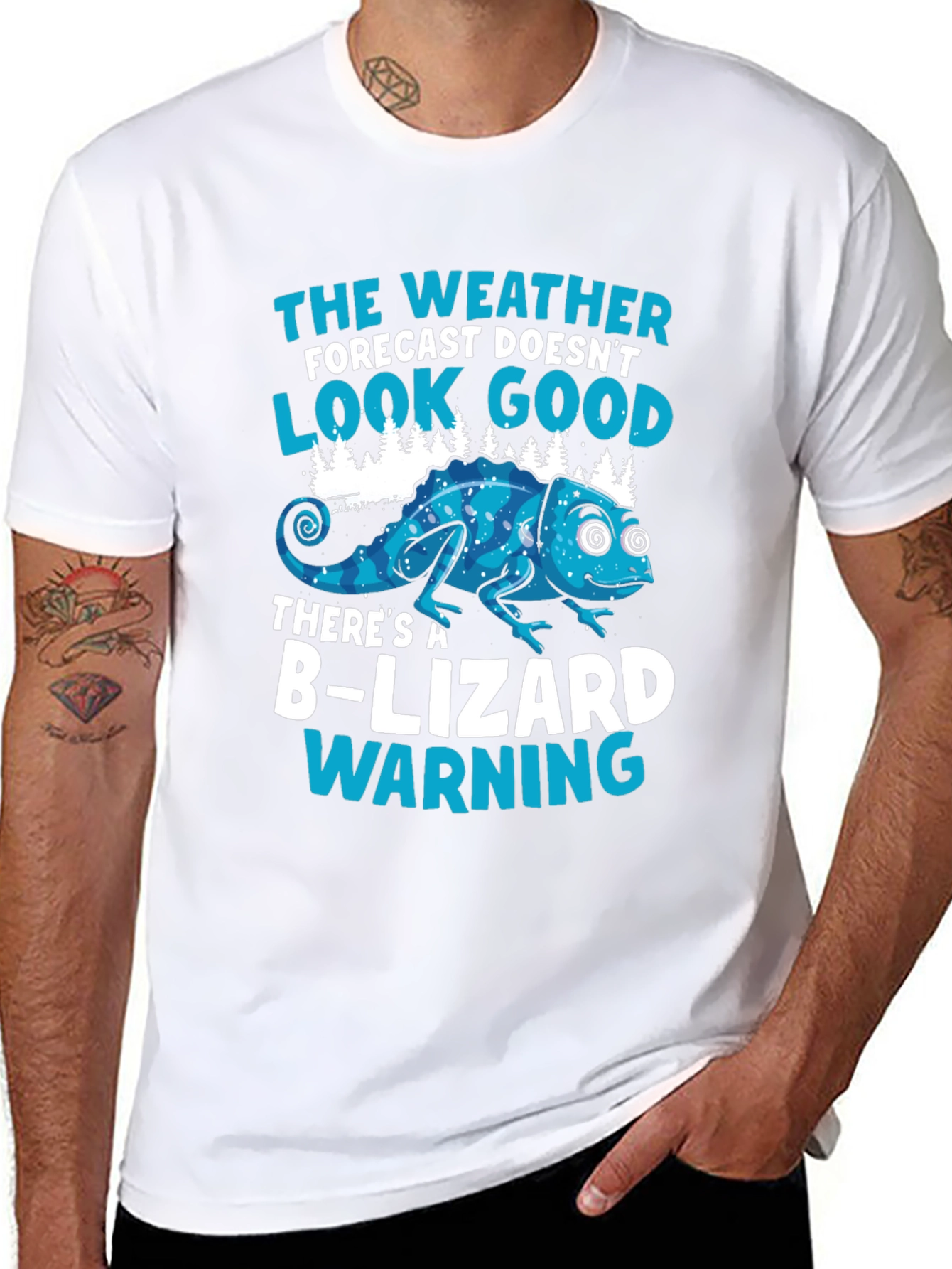 B-Lizard Warning Funny Graphic T-Shirt
