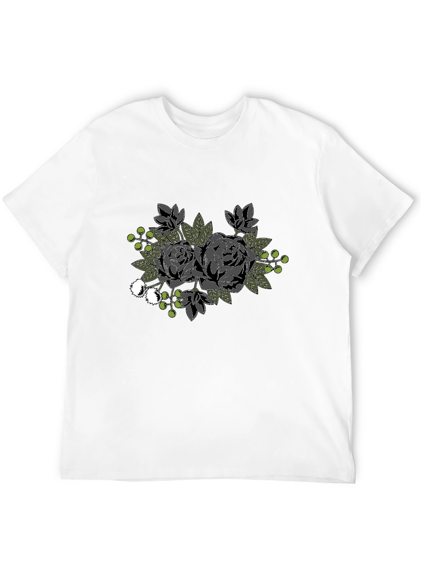 Floral Graphic Black T-Shirt